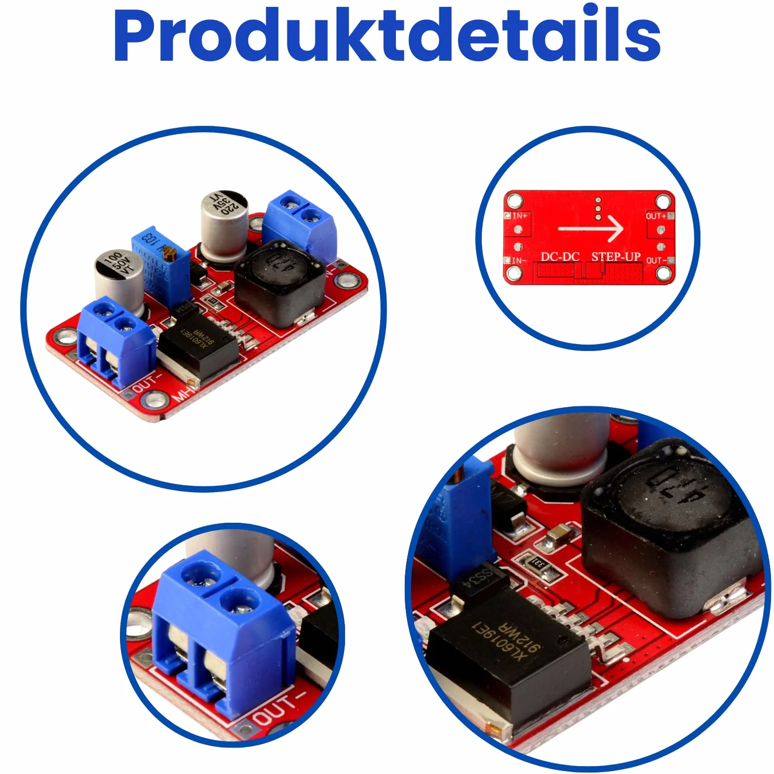 DC-DC Boost Converter DC 3V-35V a 5V-40V Voltaje de salida ajustable Boost Converter Módulos adaptadores de corriente (3 pack)