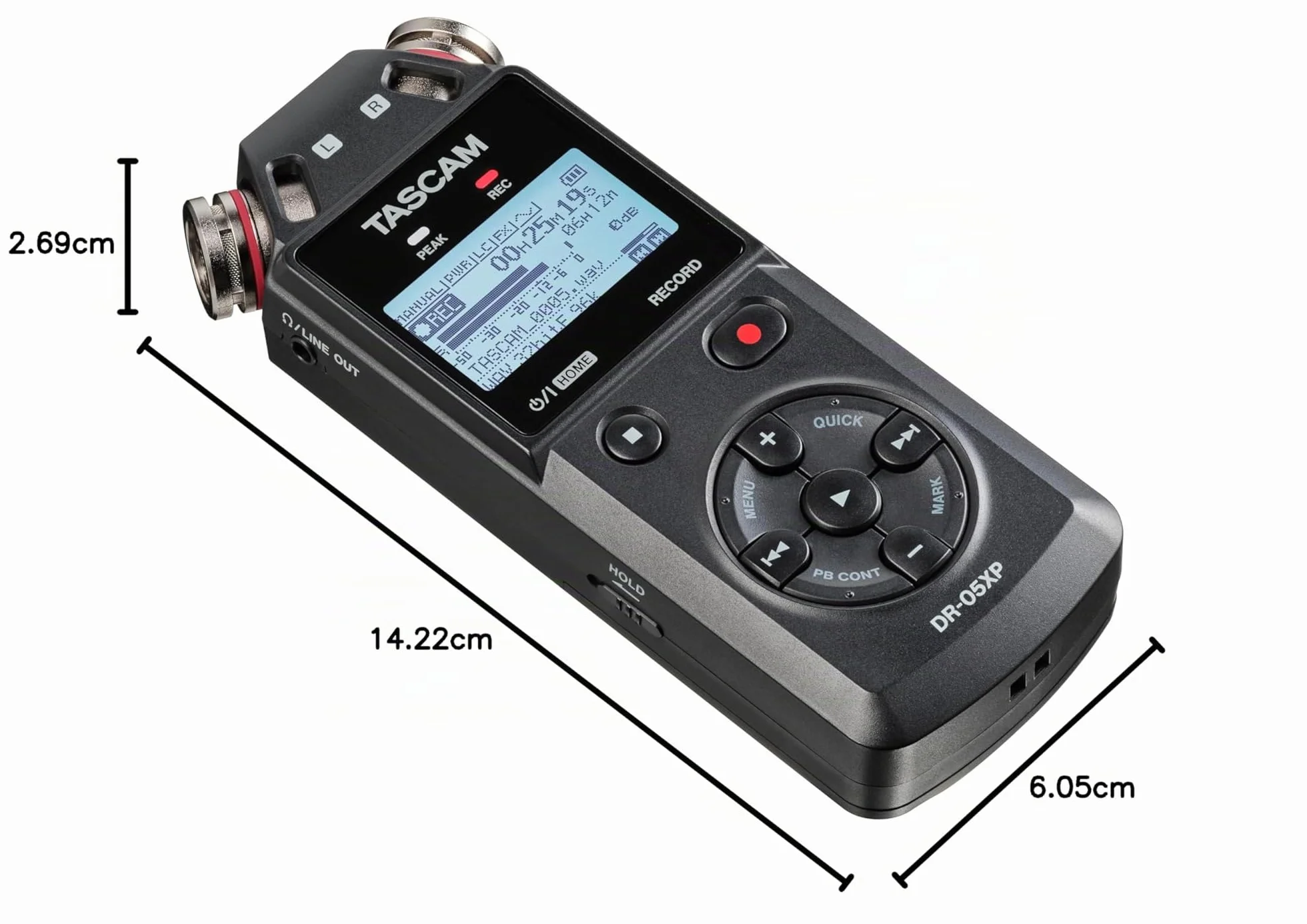 Tascam DR-05XP - Grabadora portátil de Mano Flotante de 2 Canales de 32 bits con Interfaz de Audio USB-C