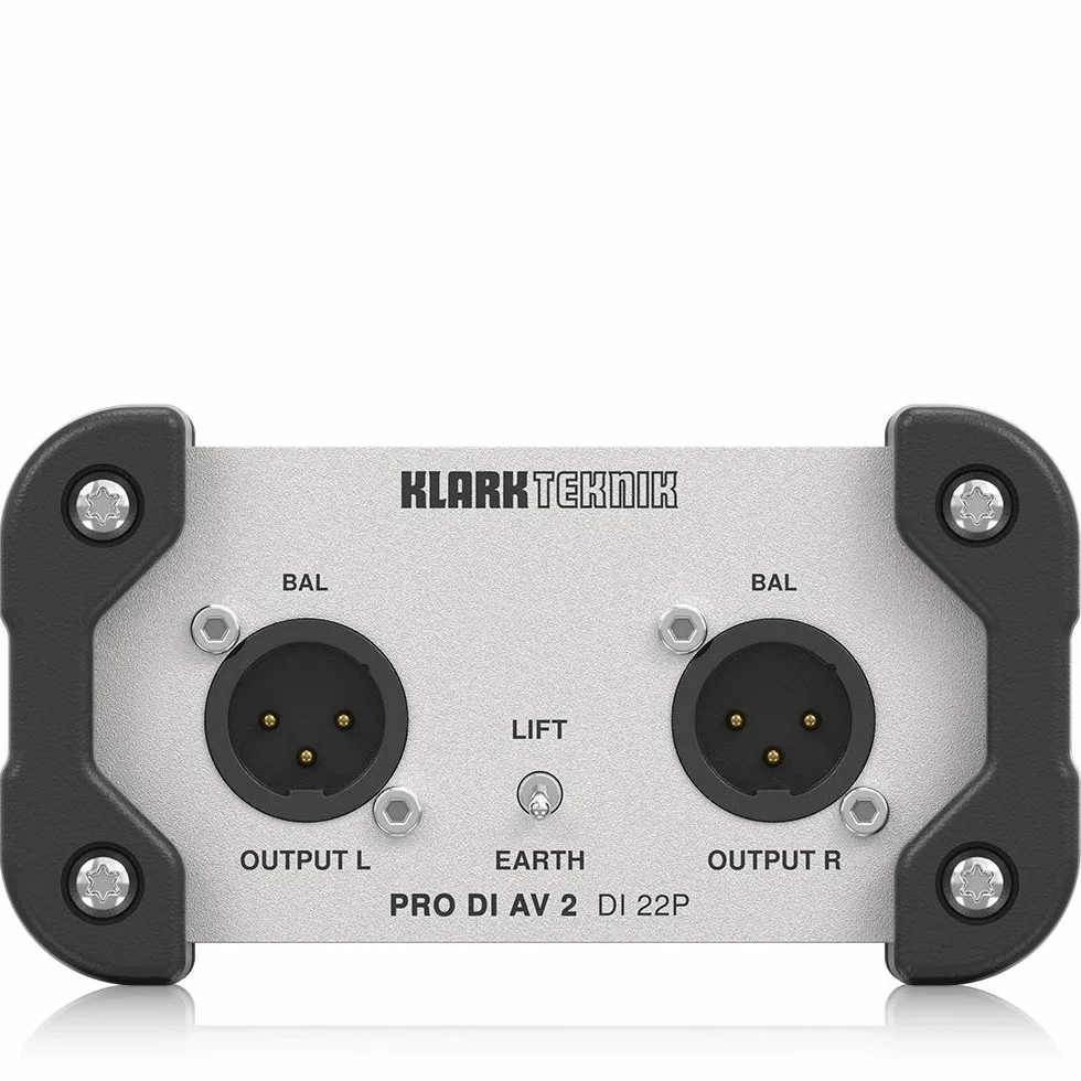 Klark Teknik PRO DI AV 2 DI 22P Caja DI estéreo pasiva con transformadores Midas y rango dinámico extendido
