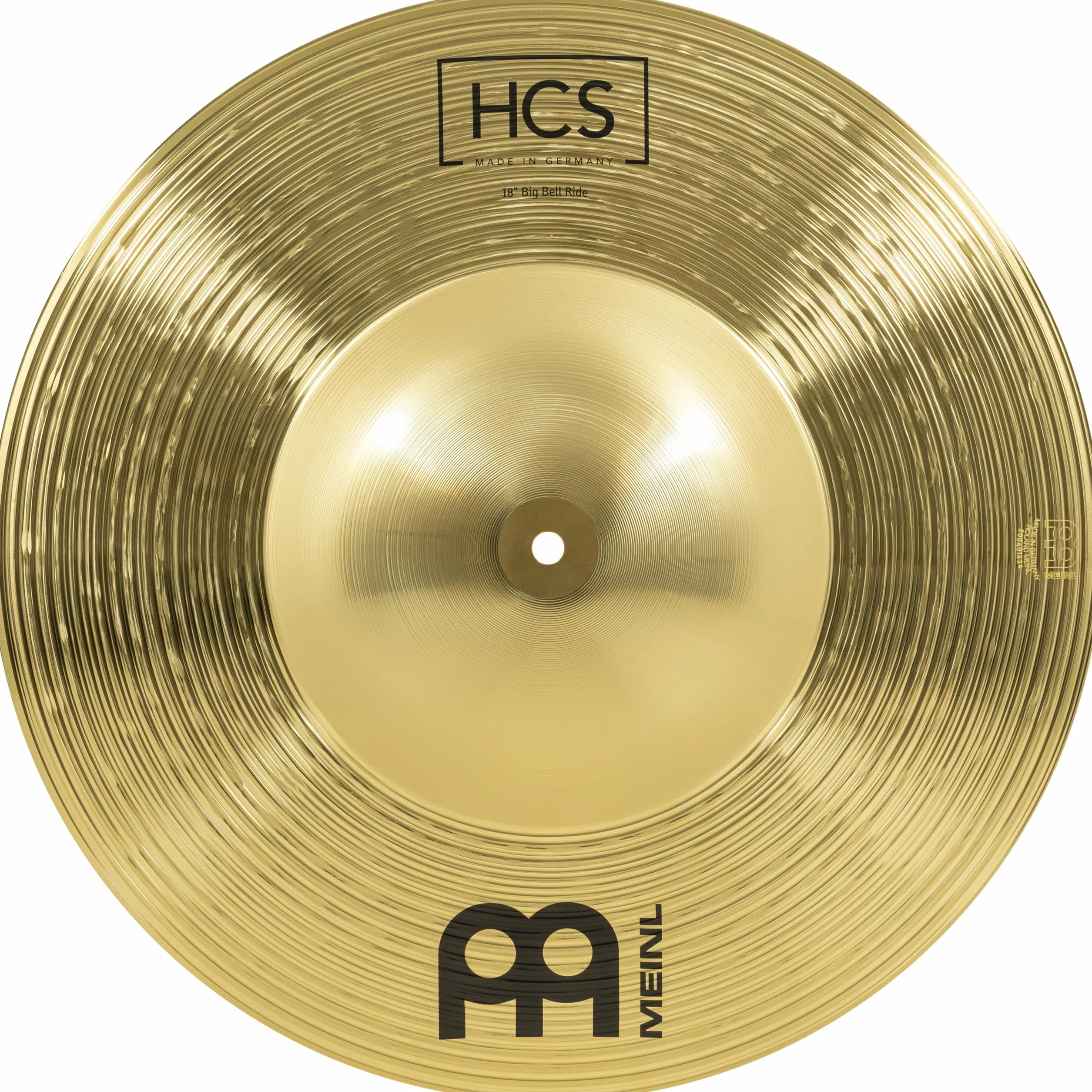 Meinl Cymbals HCS Plato Big Bell Ride de 18 pulgadas (45,72cm) Platillos de Batería – Acabado Tradicional, Latón (HCS18BBR)