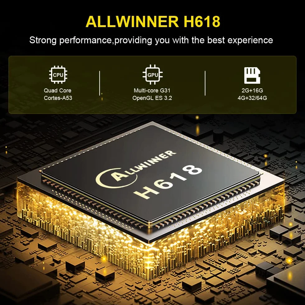 HK1 RBOX Android 12.0 TV Box 4GB RAM 64GB ROM H618 Quad-Core 64-bit WiFi 2.4/5.8GHz BT 4.0 8K H265