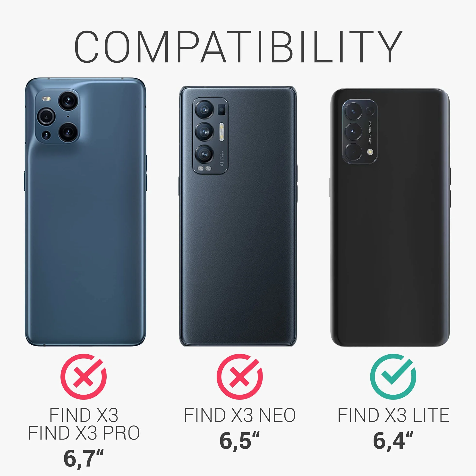 kwmobile Carcasa Compatible con OPPO Find X3 Lite Funda TPU Silicona Antigolpes Negro