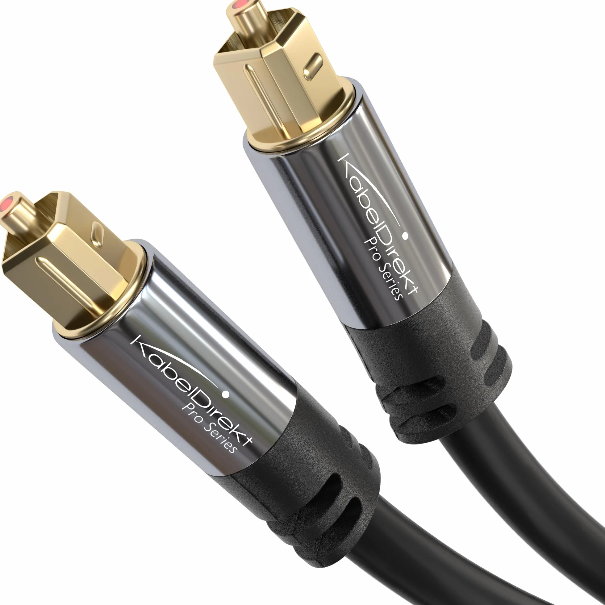 KabelDirekt 1m Kabel Optyczny TOSLINK Audio Dolby Digital DTS Męski-Męski Czarny