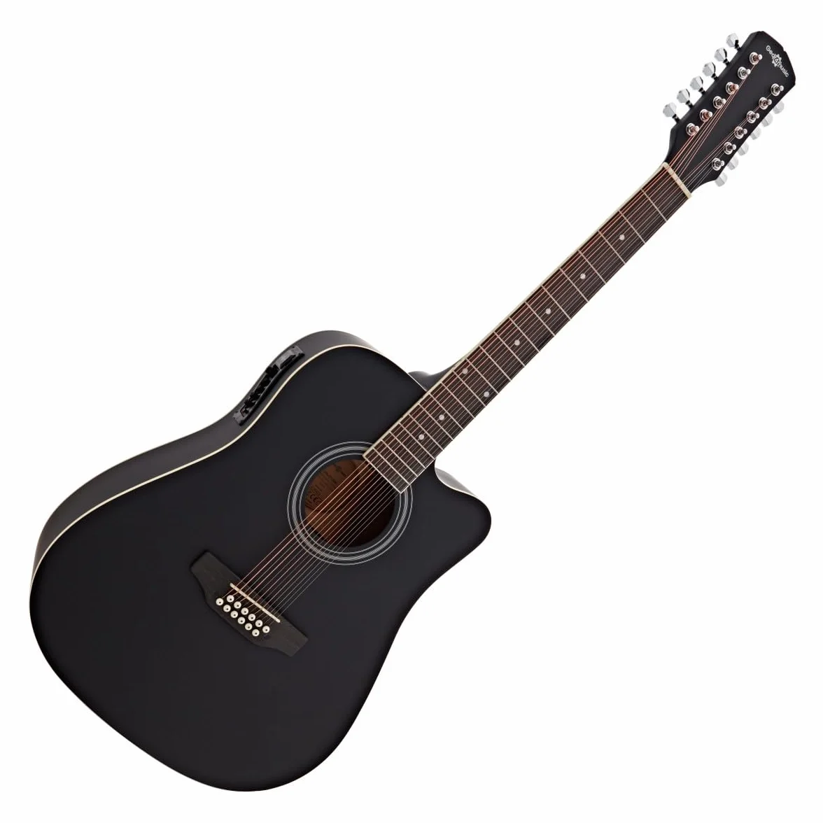 Guitarra Electroacústica Dreadnought de 12 Cuerdas de Gear4music Negro