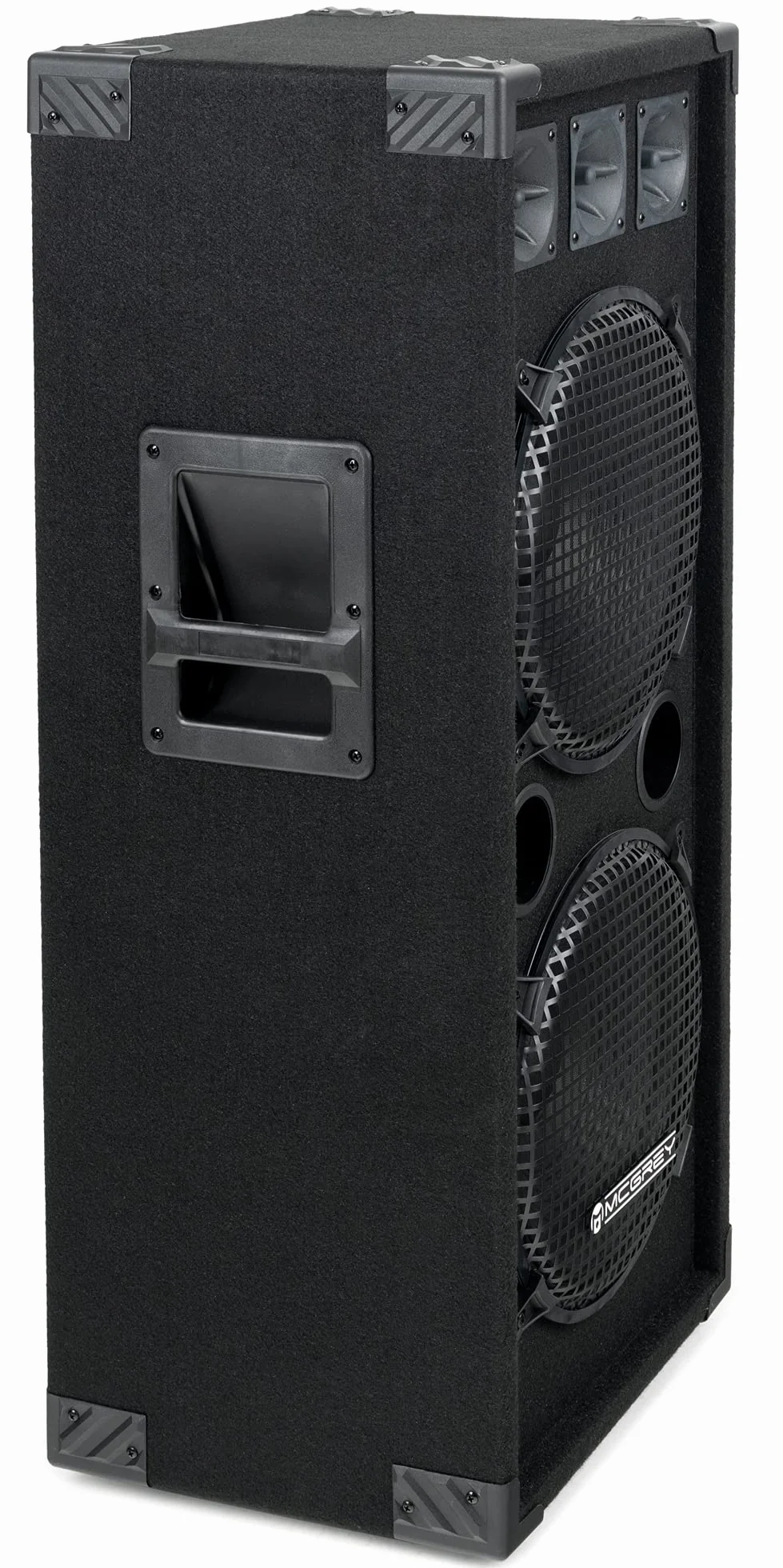 McGrey Pareja DJ-2222 Altavoces DJ PA de 2 Niveles 2X 30cm (12") Subwoofer 2000W (Pasivo, Sistema de 2 Vías, Caja de Madera)