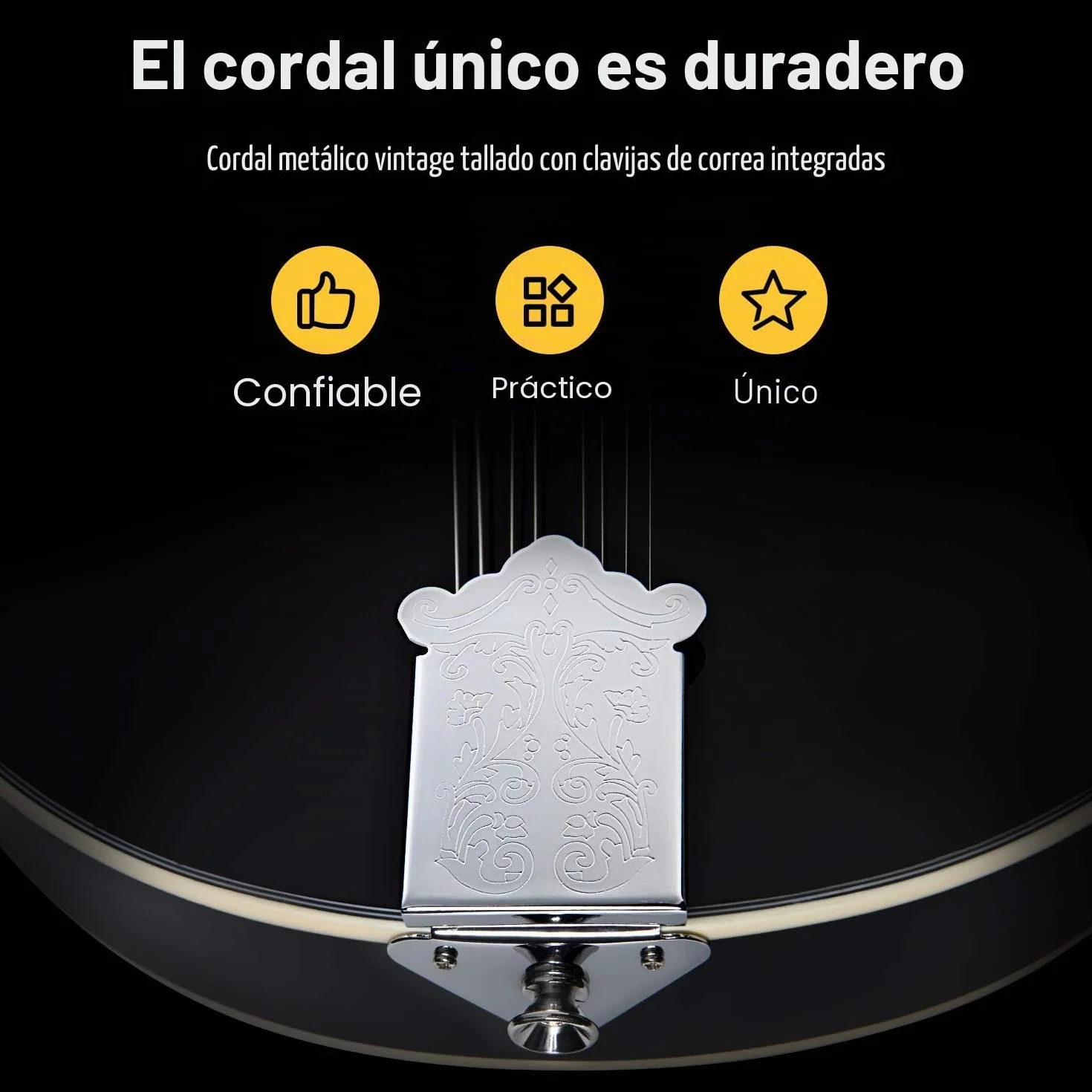 Donner Mandolina Instrumento en Caoba Mandolina Musical 8 Cuerdas Estilo A Set Mandolinas Tradicional con Afinador Cuerdas Funda y Púas (Negro, DML-100B)