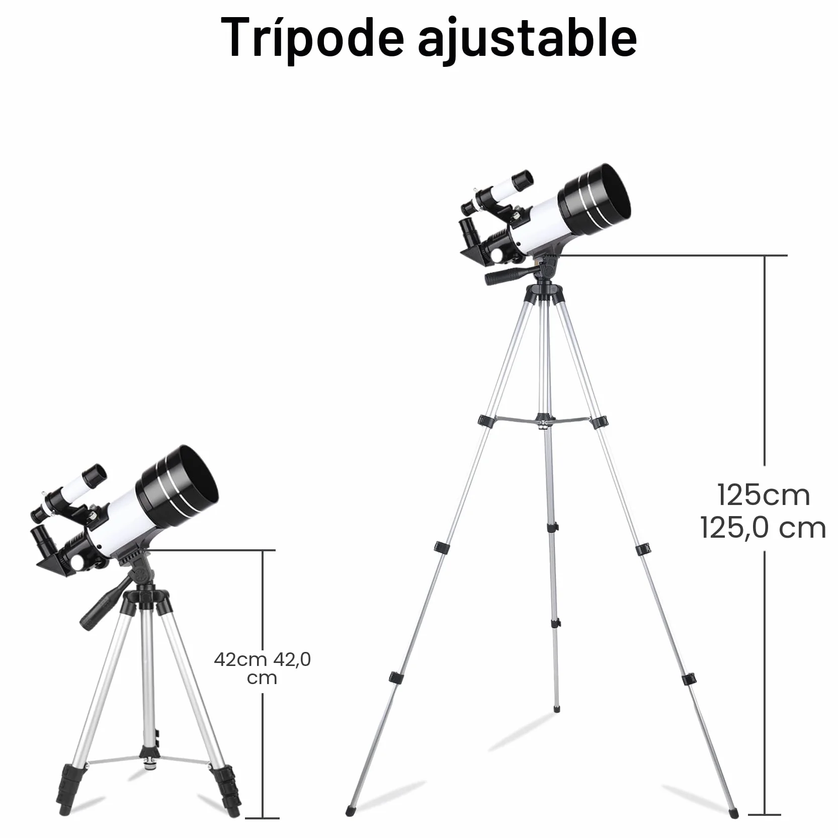 Telescopio 70mm Apertura 300mm Refractor para Adultos Principiantes Astronomía con Trípode