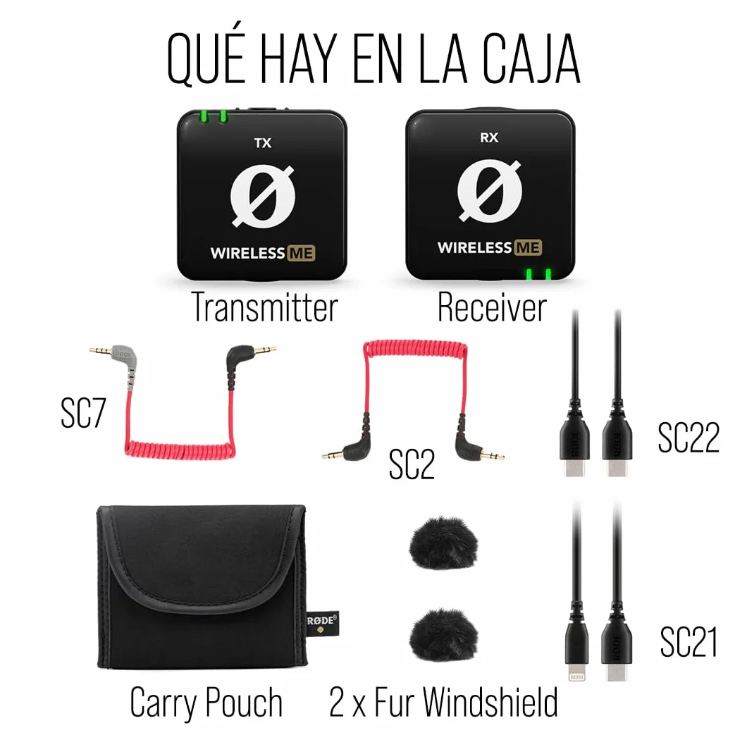RØDE Sistema de microfonía inalámbrica ultracompacto Wireless ME con micrófonos Integrados, tecnología GainAssist y 100m de Alcance para filmaciones, entrevistas y creación de contenidos