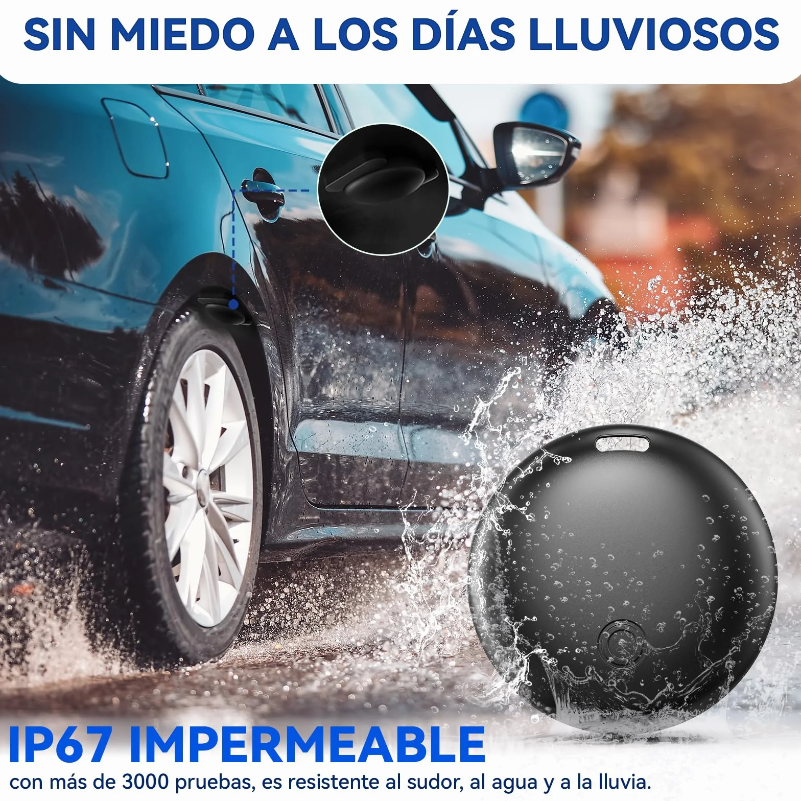 Localizador GPS Coche 2026 Magnetismo Sin Tarjeta SIM ni Suscripción para Android iOS Rastreador Oculto Negro