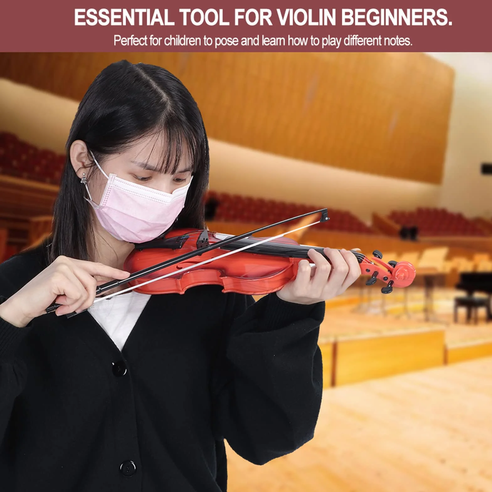 Violín de Práctica Musical de Violín Simulado, Instrumento Musical de Cuerda Ajustable para Principiantes para Principiantes Kit de Violín Instrumento Musical Mano de Obra
