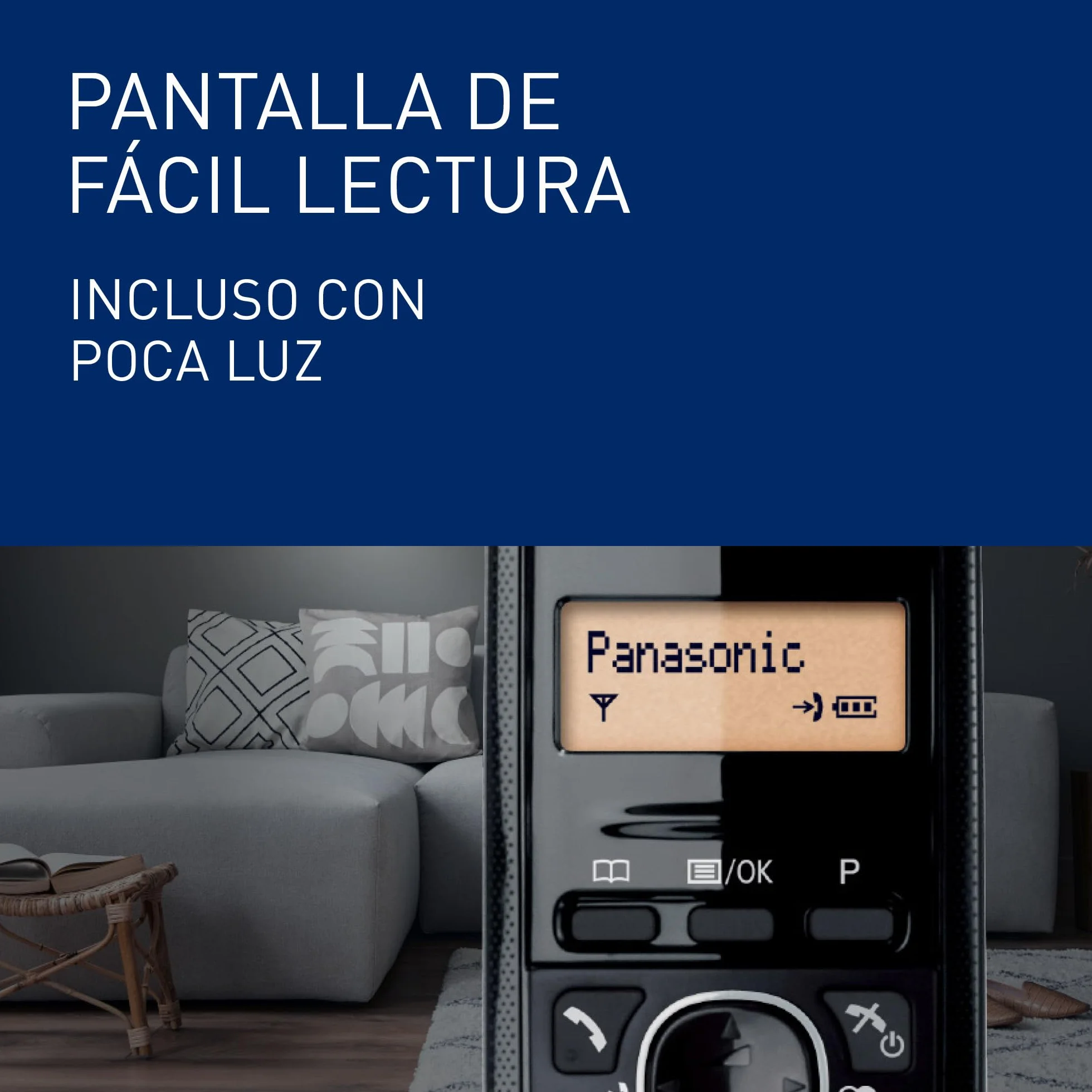 Panasonic KX-TG1611SPH Teléfono Inalámbrico Digital DECT Negro Base y 1 Auricular Identificador Llamadas Batería LCD
