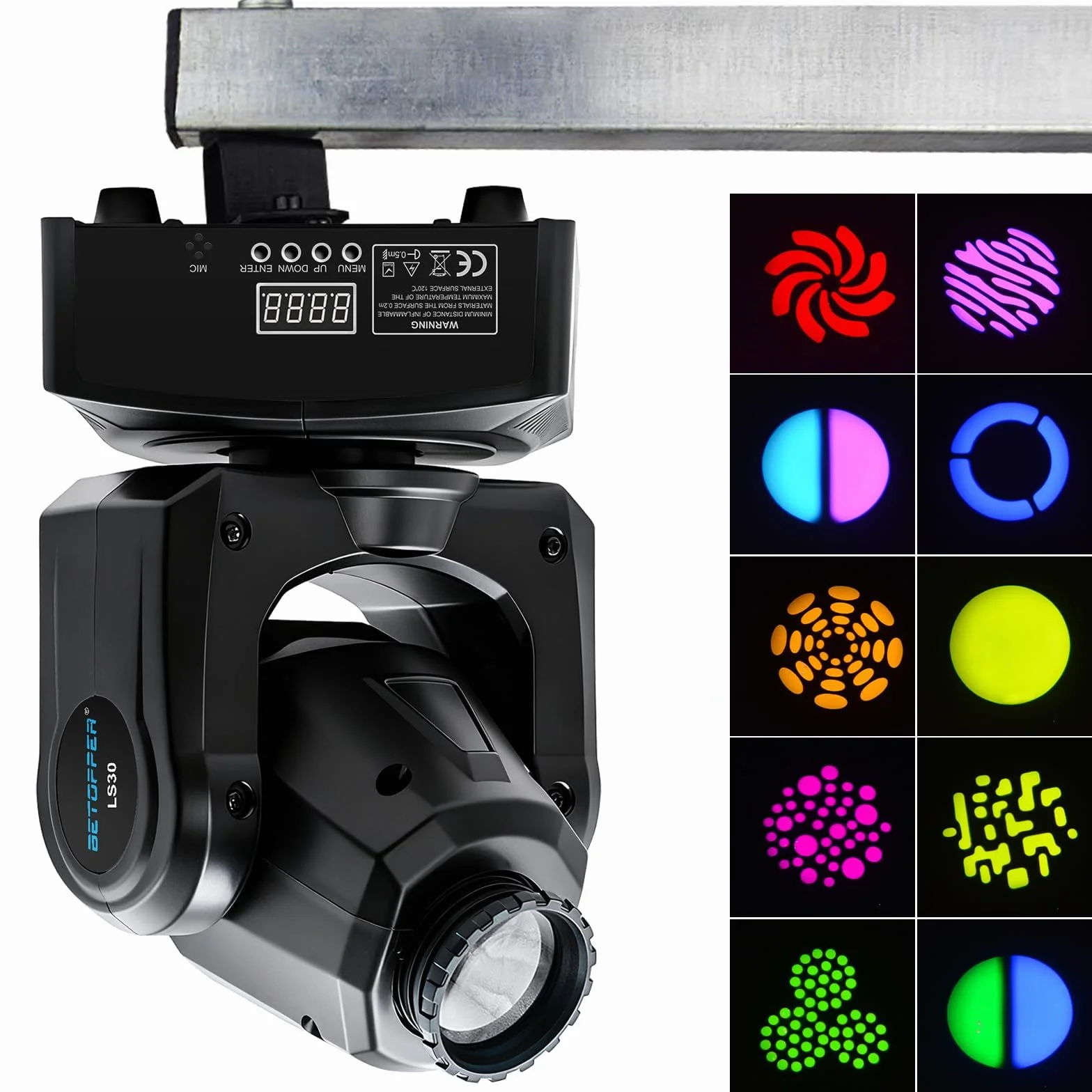 BETOPPER Cabeza Móvil LED RGB, Foco DJ con DMX y Modo Auto/Sonido - Luz Estroboscópica para Escenarios, Bares y Hogar (2P)