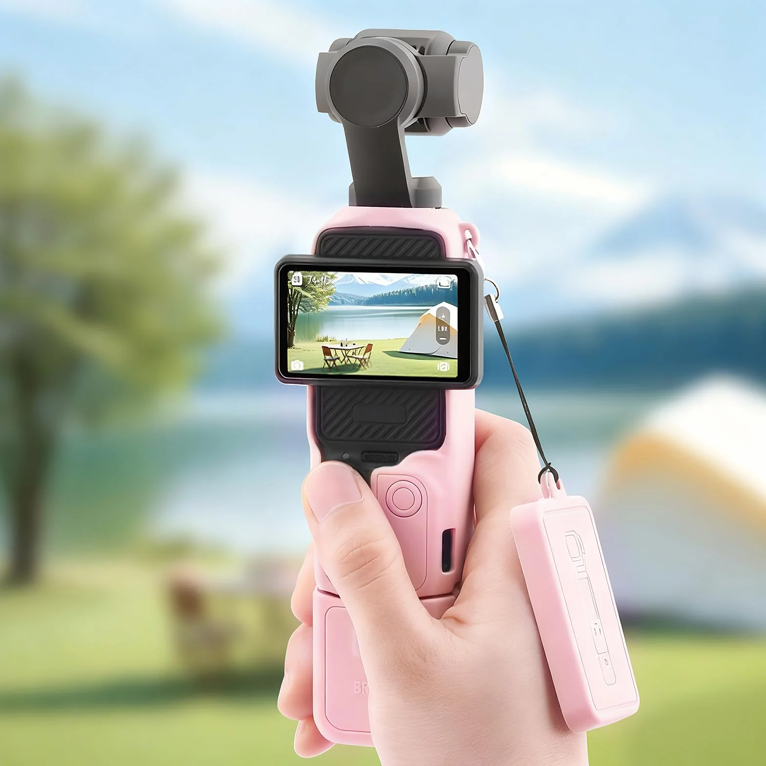 7 Piezas Estuche Protector de Silicona Compatible con dji OSMO Pocket 3, Protección Integral para Cámaras de Acción con Estabilizador de Mano, Estuche de Silicona Recortes Precisos (Rosa)