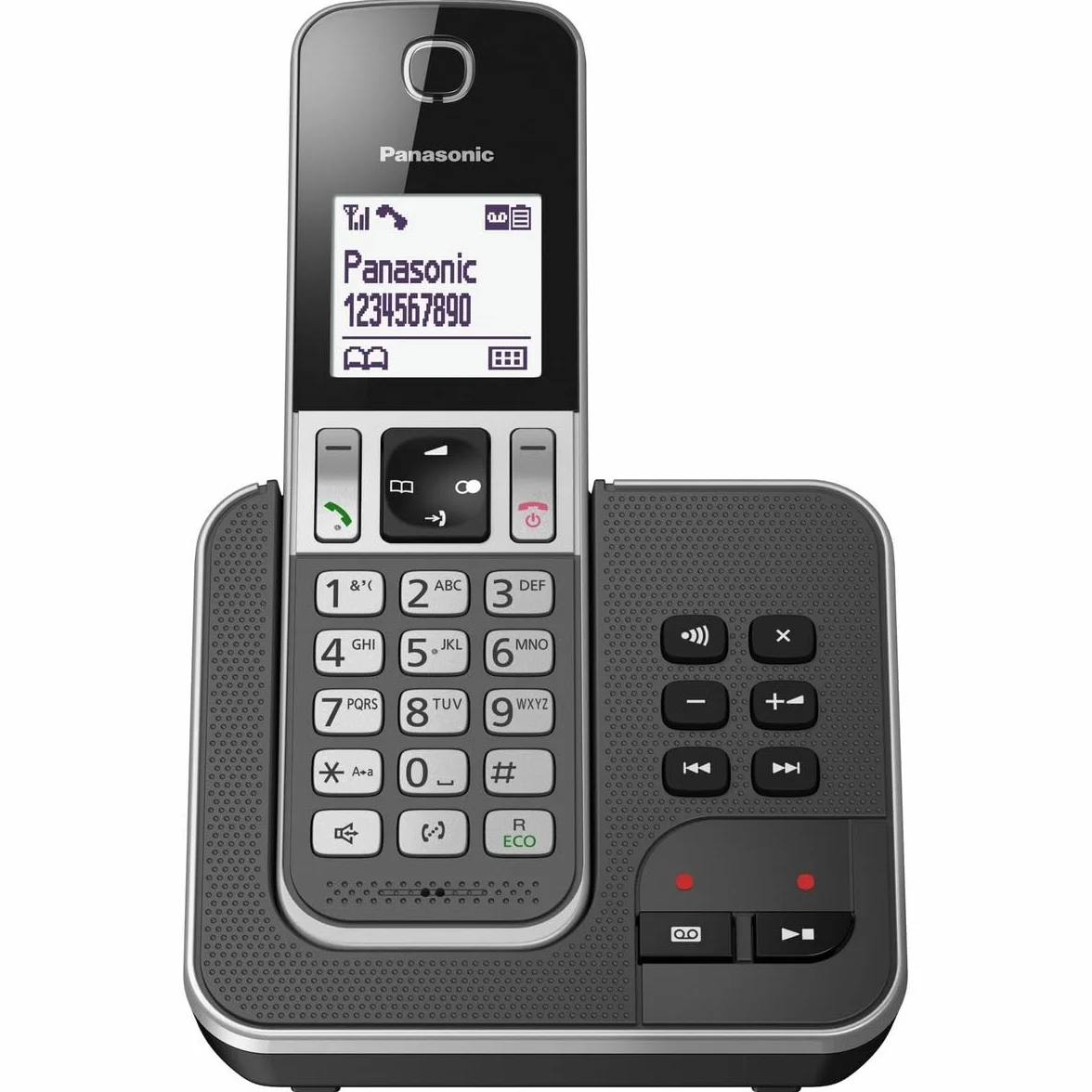 Panasonic KX-TGD320FRG - Teléfono (Teléfono DECT, Terminal con conexión por Cable, Altavoz, 50 entradas, Identificador de Llamadas, Gris) [versión importada]
