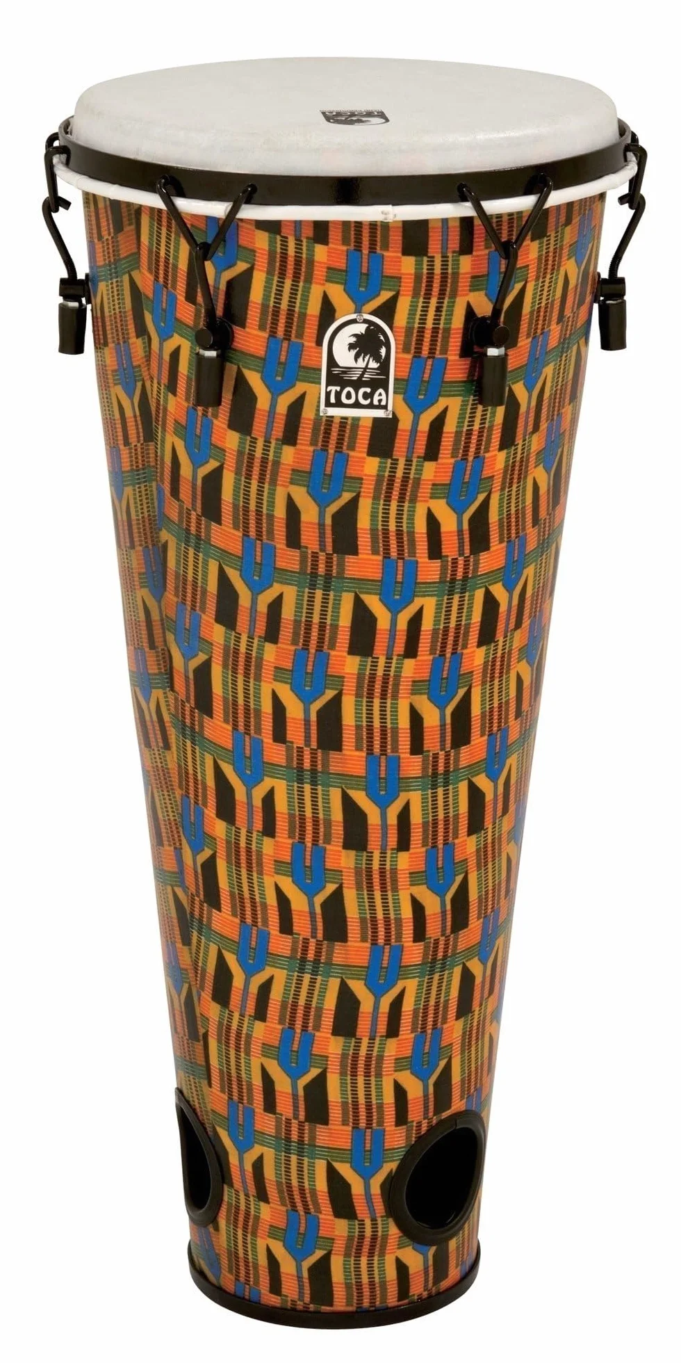 Toca TO806286 - Hand tambor Freestyle Ashiko tambor Rope Tuned 12", afinación tradicional con cuerda, color Kente Cloth