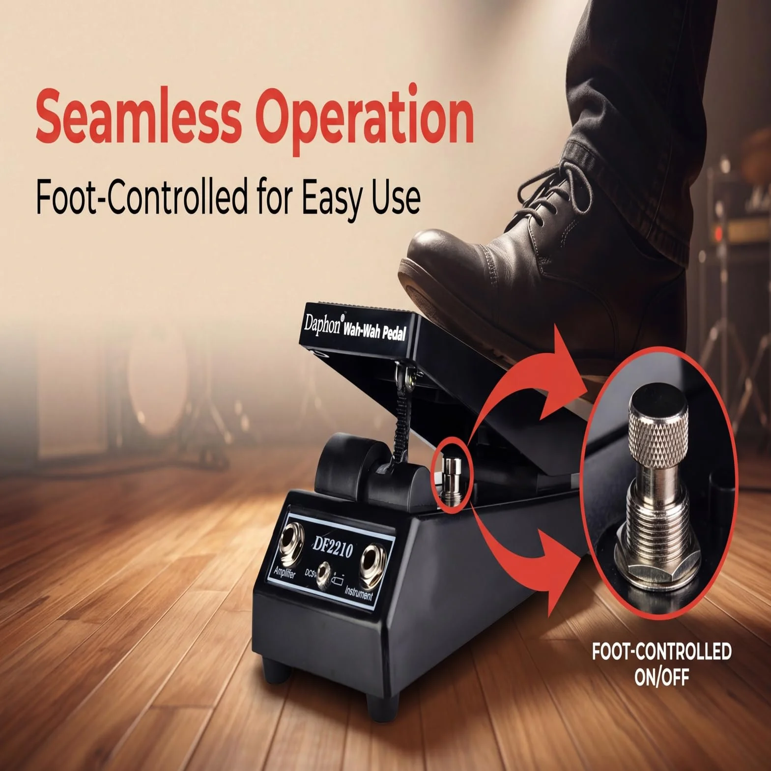 Naroote Pedal Wah, DF2210 Pedal Wah-Wah clásico Pedal de Efecto de Guitarra Wah