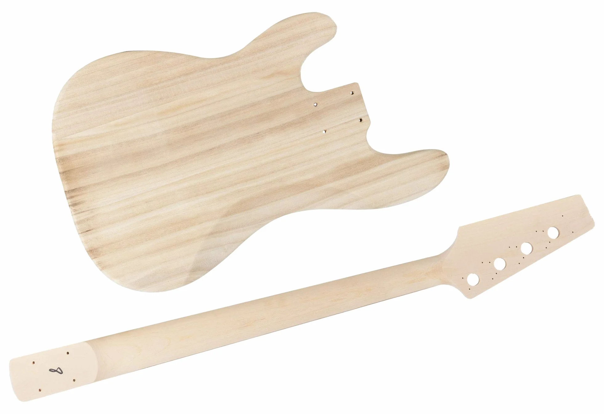 Rocktile Kit De Bajo Eléctrico PB-Style - Kit DIY Completo Para Bajo Eléctrico Con Electrónica Incluida - Cuerpo De Paulownia - Mástil De Arce - Diapasón De Palisandro - Pickup Split-Coil - Natural