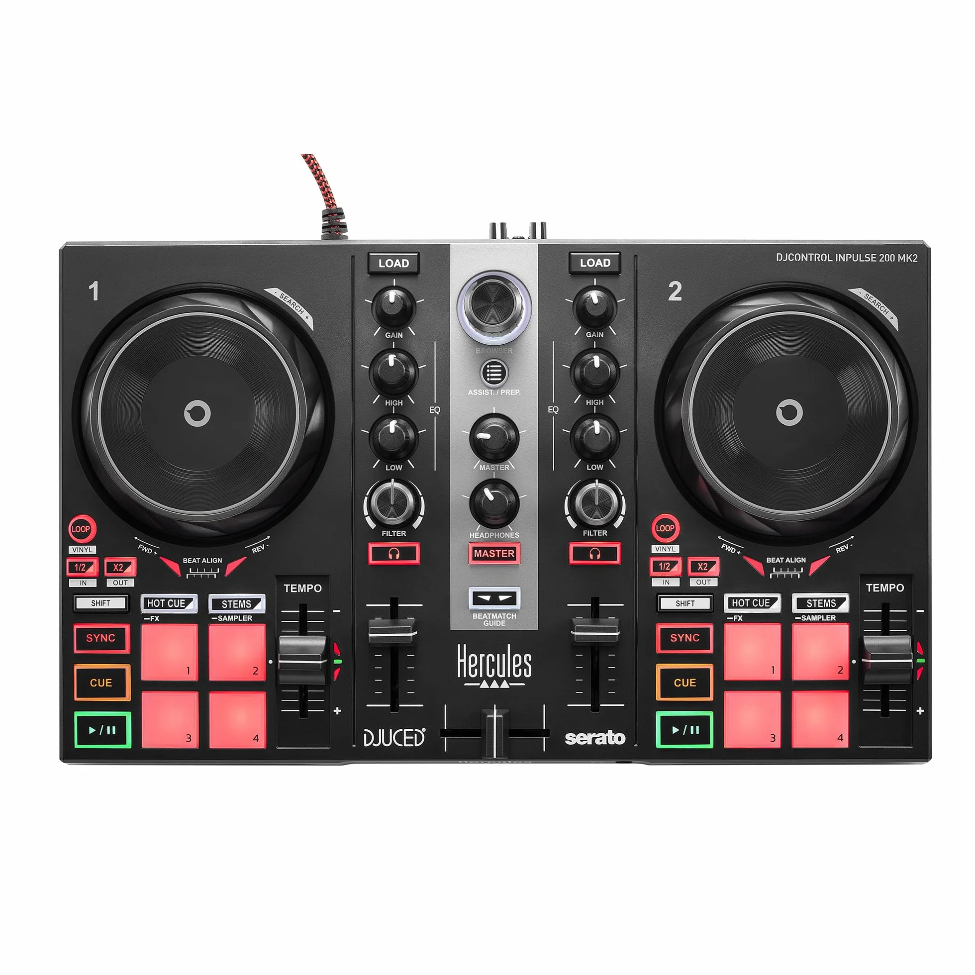 Hercules DJLearning Kit MK2 — Kit Todo en Uno para Aprender a Mezclar — Software y Tutoriales Incluidos