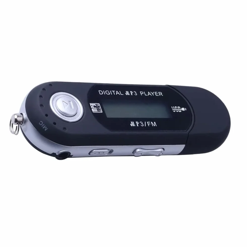 Reproductor de MP3 Portátil USB Reproductor de Música Pantalla LCD Digital Bluetooth Radio FM Reproductor de Música MP3 Multifunción Negro