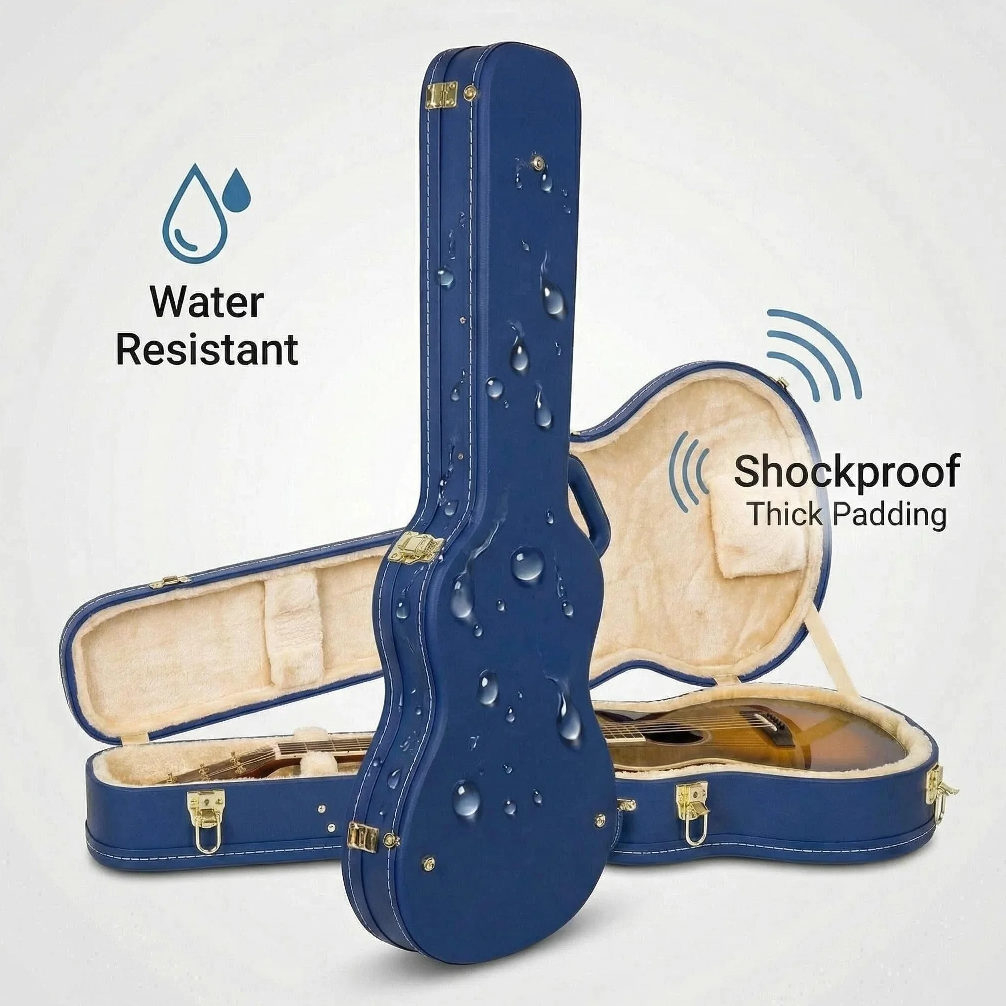 Crossrock Designer Series CRW520SGVB - Maletín de Madera para Guitarras eléctricas Gibson SG (Cerradura de Seguridad, Patas metálicas), Color Azul, Azul Luminoso, SG, S