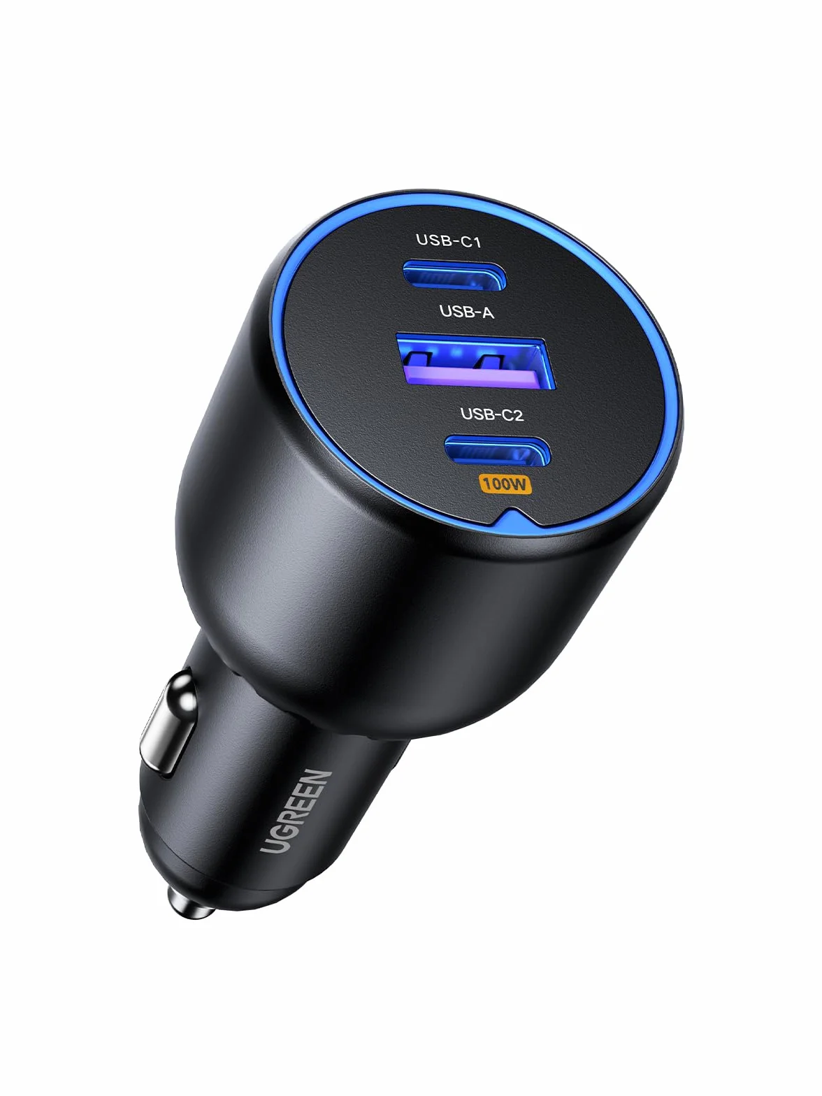 UGREEN 130W Cargador de Coche USB C Carga Rápida 3 Puertos Compatible iPhone Samsung Xiaomi MacBook iPad