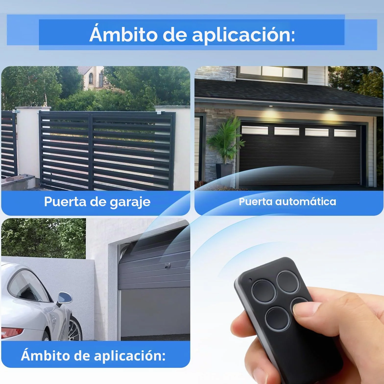 Mando a Distancia Compatible con V2 Phox 2, 2 Unidades para Puerta de Garaje V2 Phoenix 2/4, TXC, TRC, TSC4, Hand (4 Canales)
