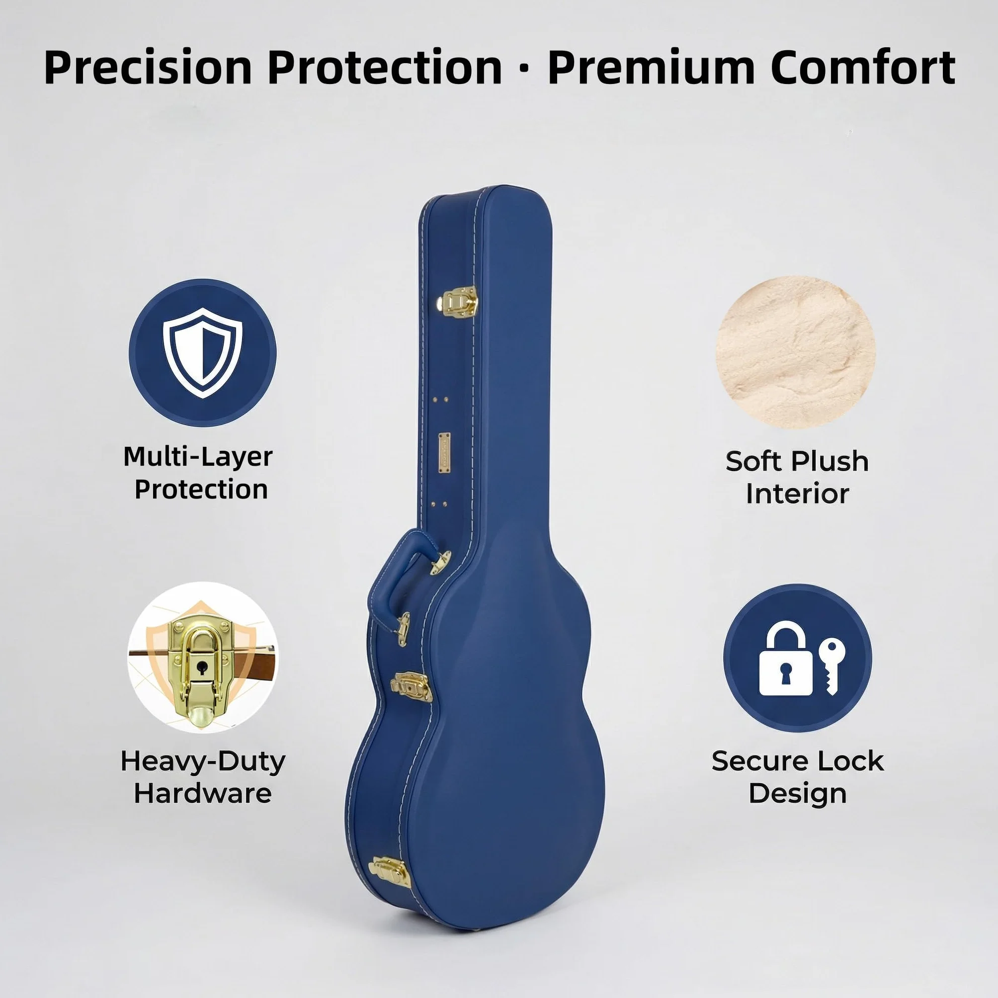Crossrock Designer Series CRW520SGVB - Maletín de Madera para Guitarras eléctricas Gibson SG (Cerradura de Seguridad, Patas metálicas), Color Azul, Azul Luminoso, SG, S