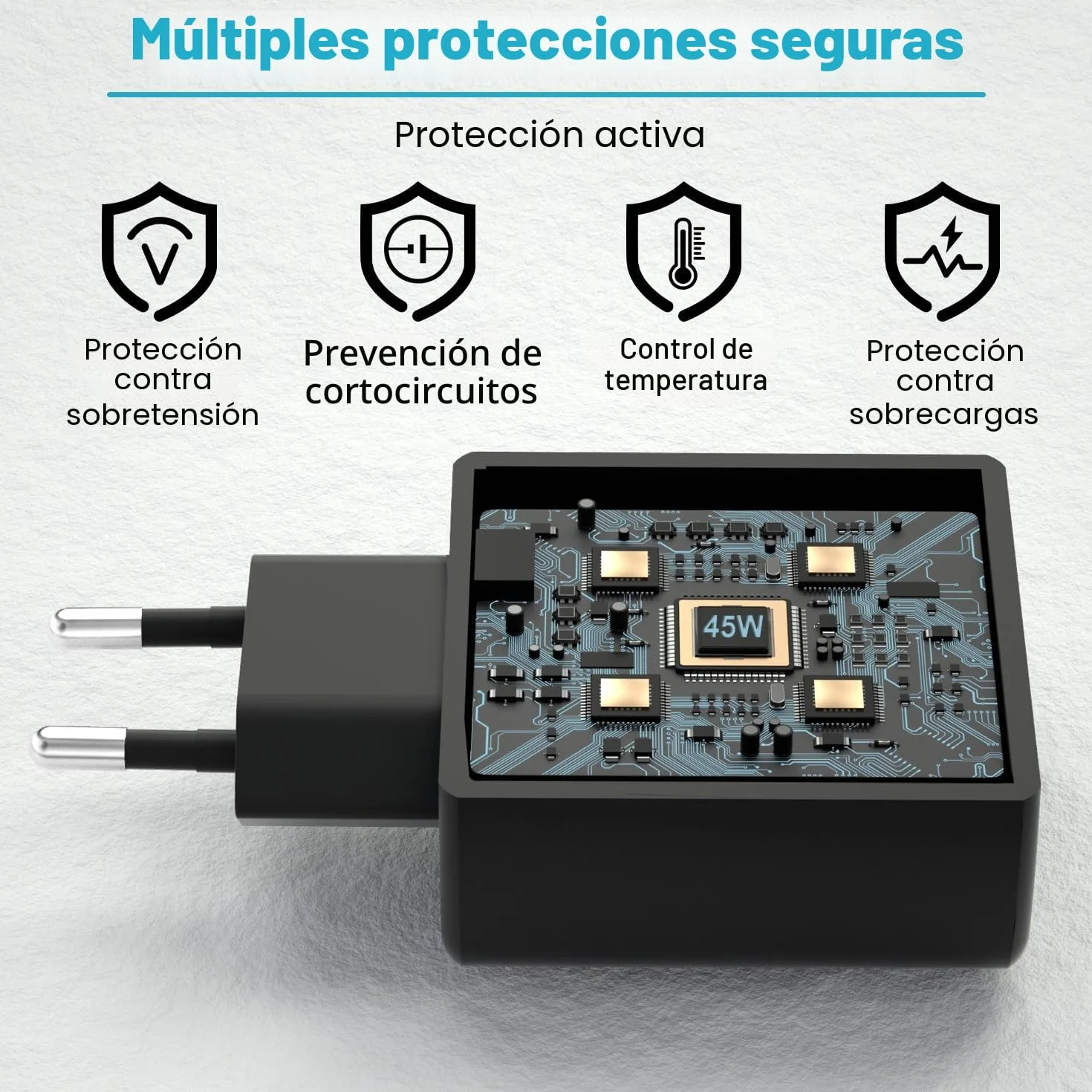 Samsung Cargador Rápido 45W USB C 2Pack con Cable 2M para Galaxy S26 S25 S24 S23 S22 S21 S20 Note20 A73 A53 S10