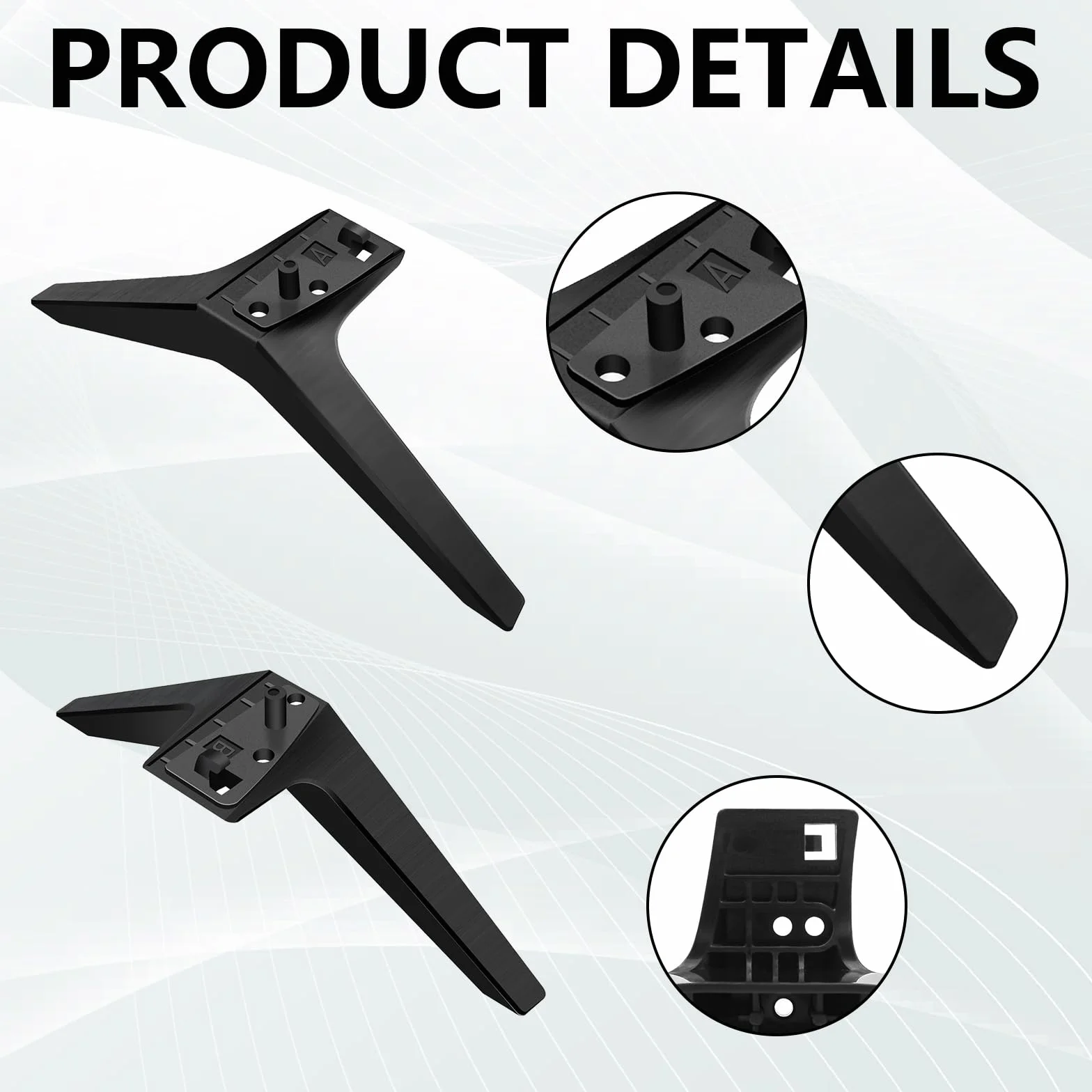 Juego De 2 Patas para LG TV Mueble, Patas De Muebles De TV Base De Soporte para LG Tvs 49 59 55 Y 60 Pulgadas Soporte De Reemplazo para Televisores con Tornillos Negros (49 59 55 Pulgadas)