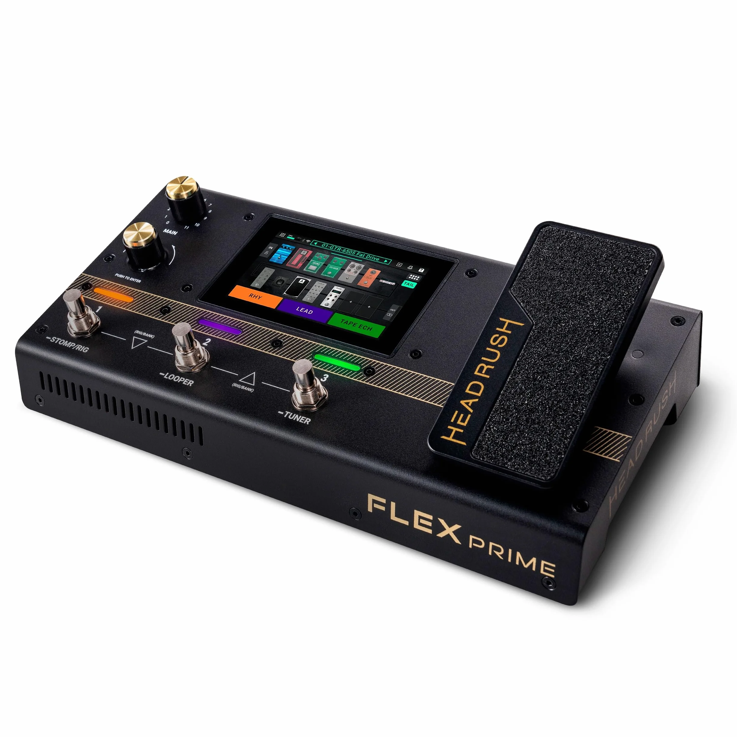 HeadRush Flex Prime - Pedal Multiefectos para Guitarra y Bajo y Procesador de Modelado de Amplis con Pantalla Táctil, Looper, WiFi, Bluetooth y USB