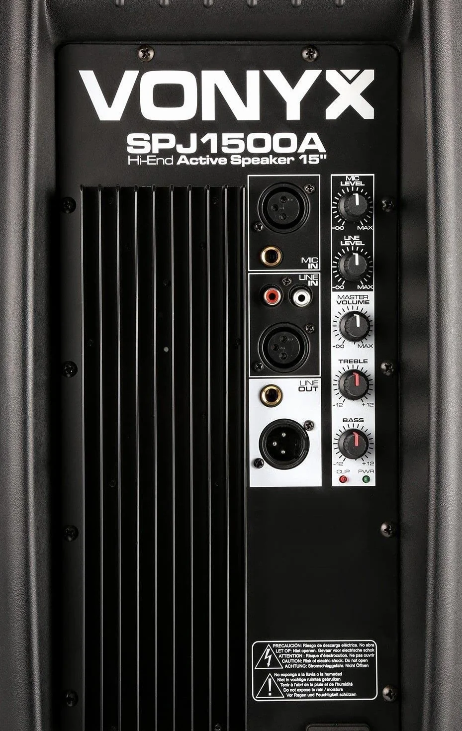 Vonyx SPJ-1500A - Altavoz Activo de 800 W con woofer de 15 Pulgadas, Entrada de micrófono y de línea, Carcasa Robusta de ABS, Salida de Linea, DJ's, músicos, actuaciones y discursos