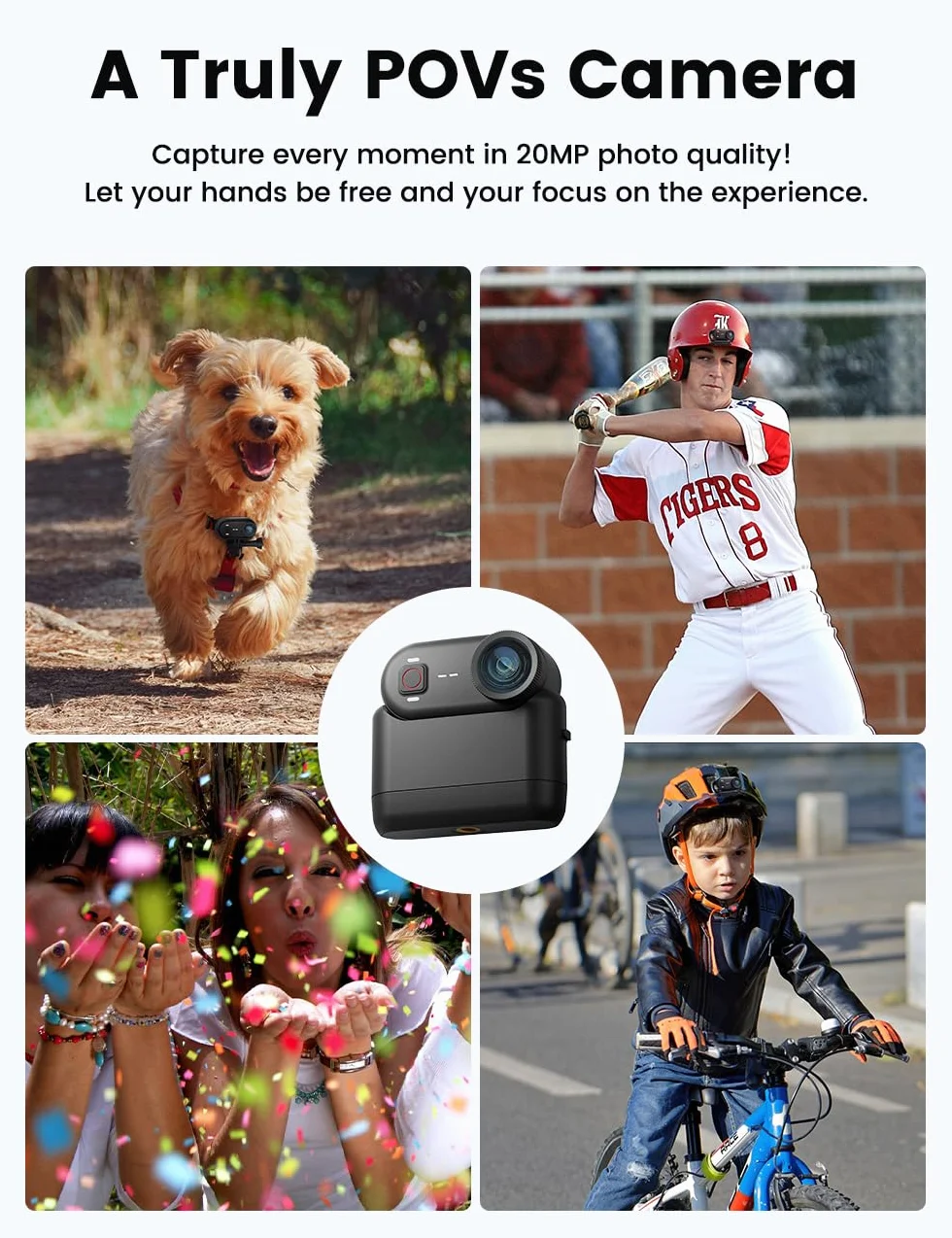 Apexcam K80 Pequeña Cámara Deportiva con Memoria integrada de 128GB 4k WiFi Portable Vlogging Cámara con EIS 10M Impermeable Cámara Acuática con Grabación en Bucle y 1300mAh Expansion Module