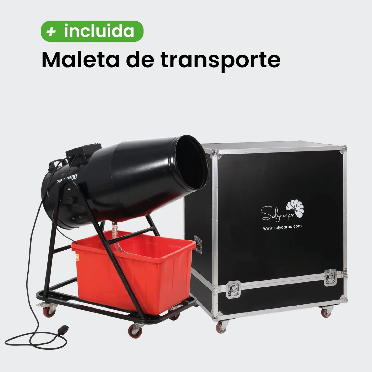 Cañón de Espuma Profesional para Fiestas con Maleta Flight Case – Máquina Espuma 2500W Alta Potencia, Alcance 8m, Generador Espuma Eventos, Discoteca, Pool Party, Fiesta Espuma Profesional