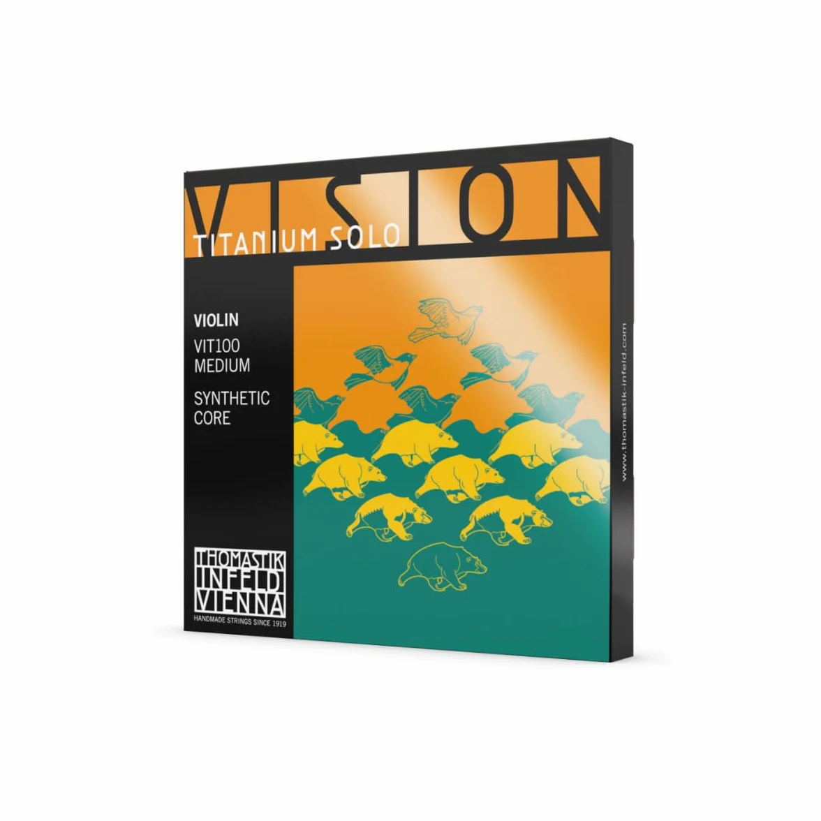 Thomastik Cuerdas para violín Vision Titanium Solo Synthetic Core juego 4/4 mediana