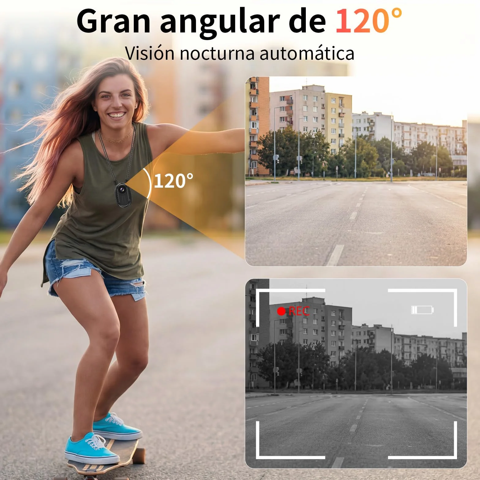 Mini Cámara Deportiva WiFi, Ultra HD 2K Action CAM con Pantalla,120° Gran Angular Cámara POV, Mini BodyCam con Visión Nocturna for Camara Casco Moto Vlog/Aventura