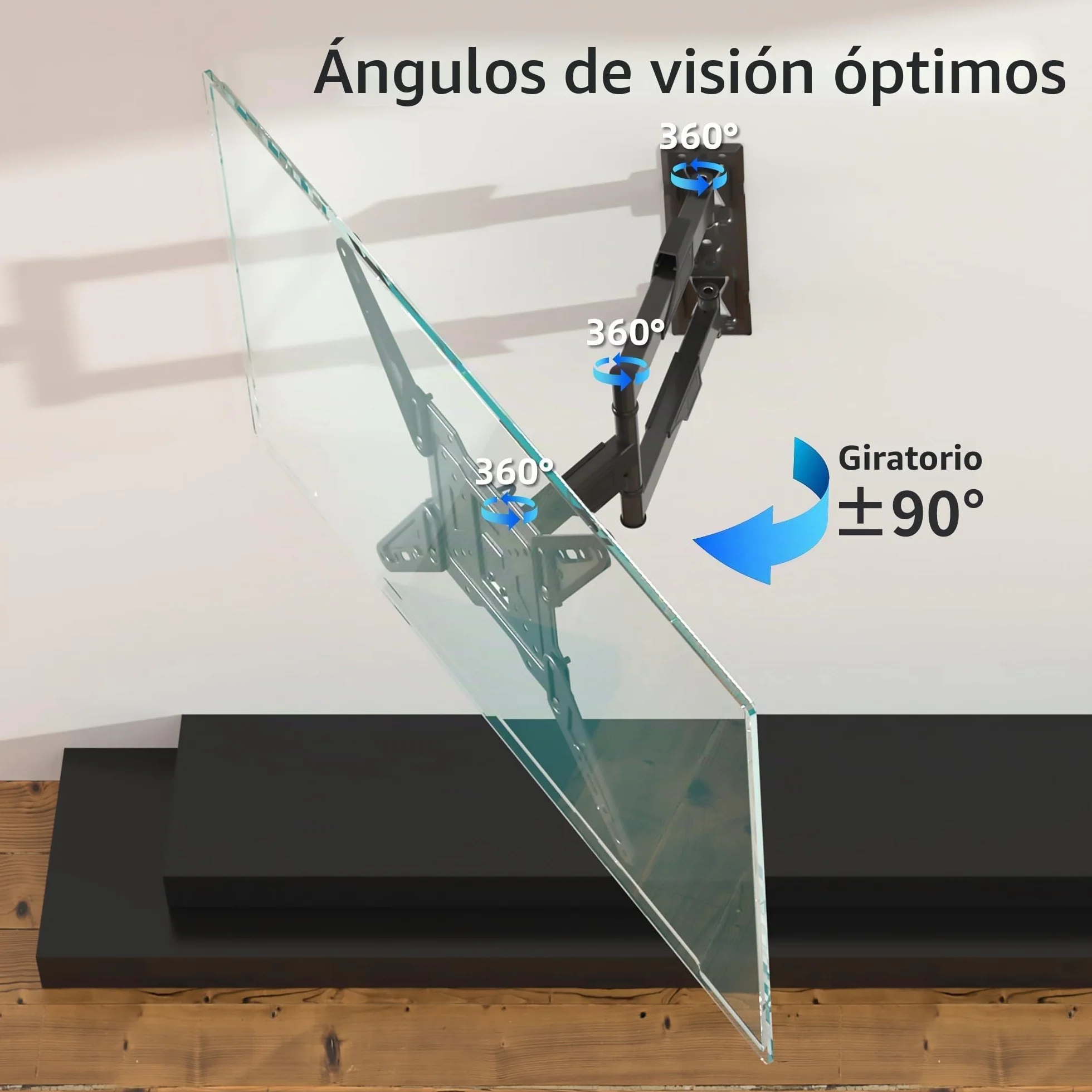 XINLEI Soporte TV Pared para Pantallas 26-55 Pulgadas LCD LED Curvos, Articulado Giratorio Inclinable Rotación VESA 400x400mm