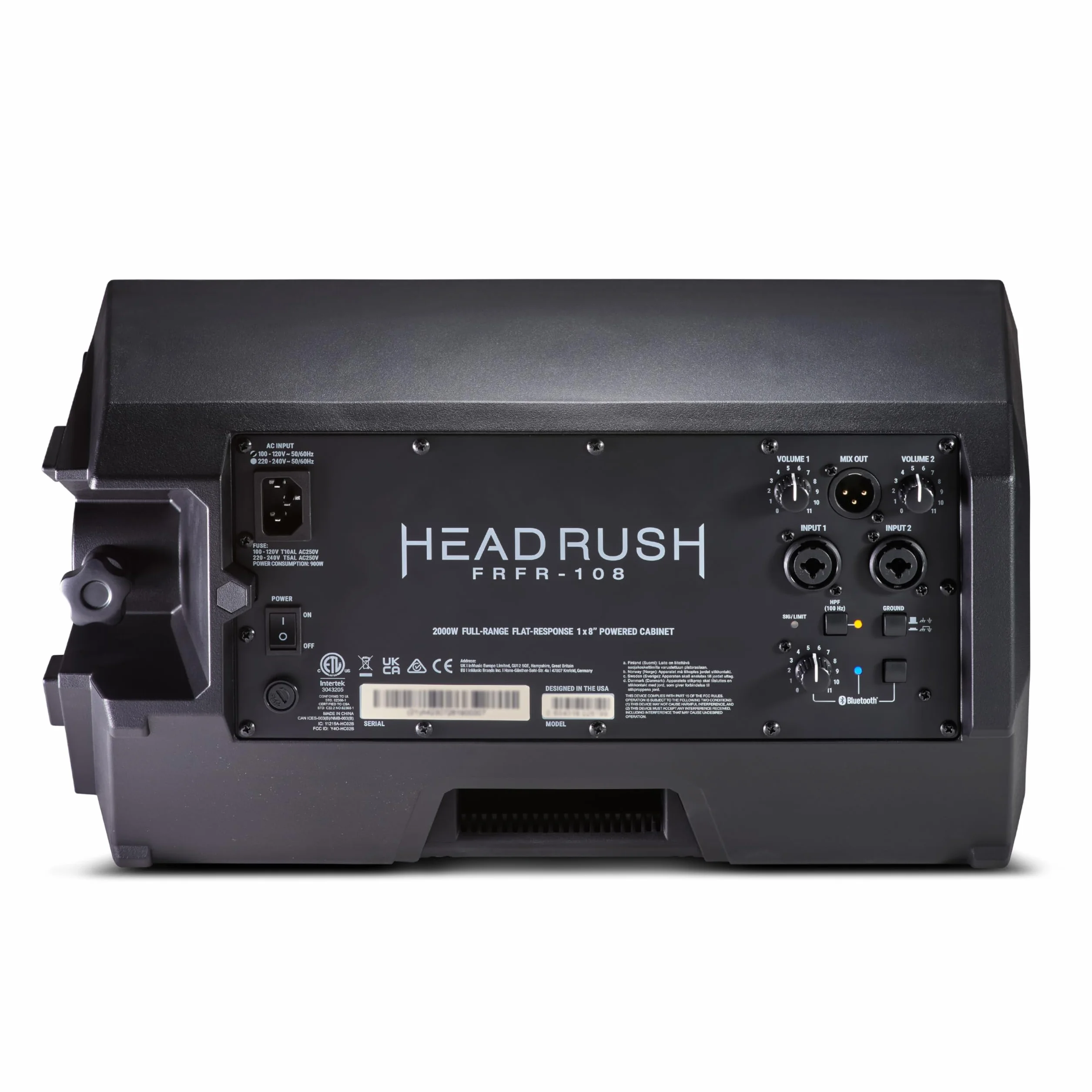 Headrush FRFR108 MKII - Ampli para Guitarra/bajo 2000W, Altavoz Bluetooth Rango Completo y Respuesta Plana y 8" para procesadores de Modelado y Multi-FX