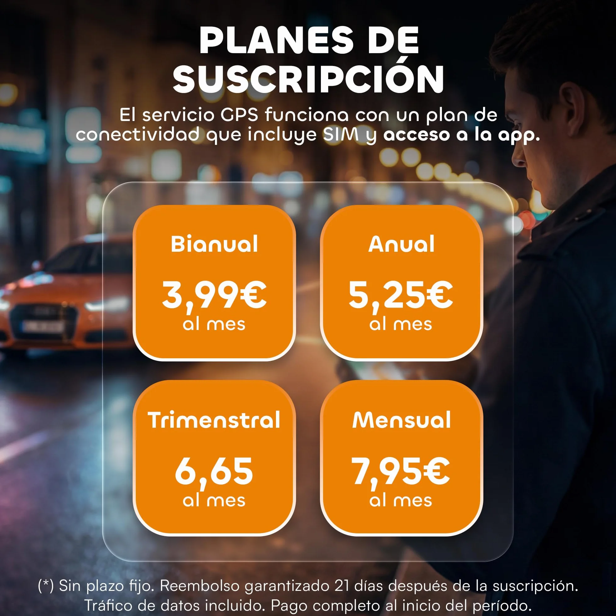 Rastreador GPS 4G OBD con SIM Integrada y Alerta Antirrobo para Coche Moto Camión