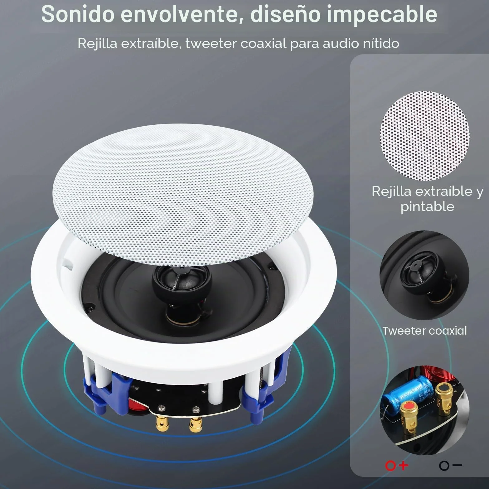 STUDIOFINIX Altavoces de techo Bluetooth 5.25 pulgadas 600W empotrados para hogar