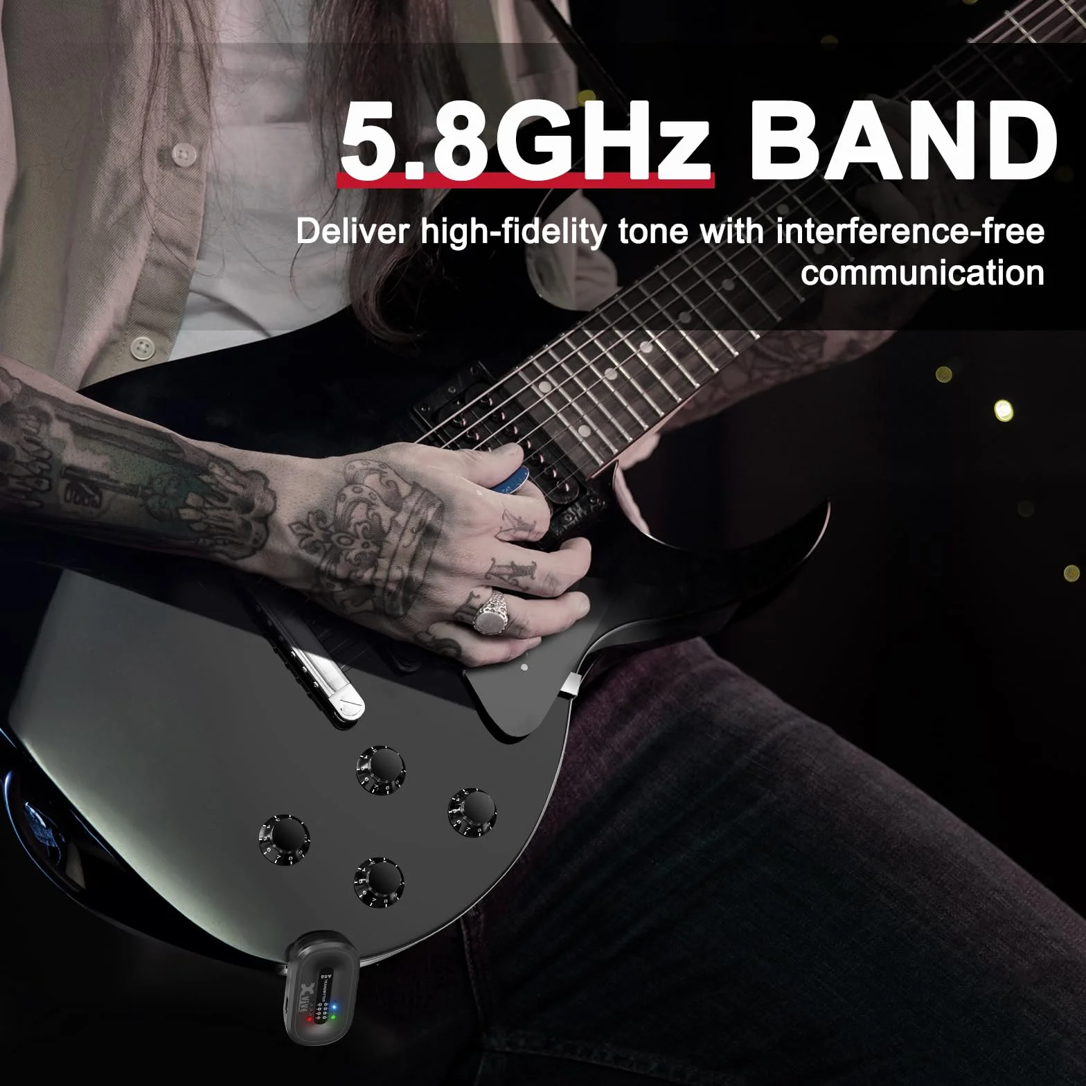 Xvive A58 - Sistema de Guitarra Inalámbrico de 5,8 G con Funda de Transporte