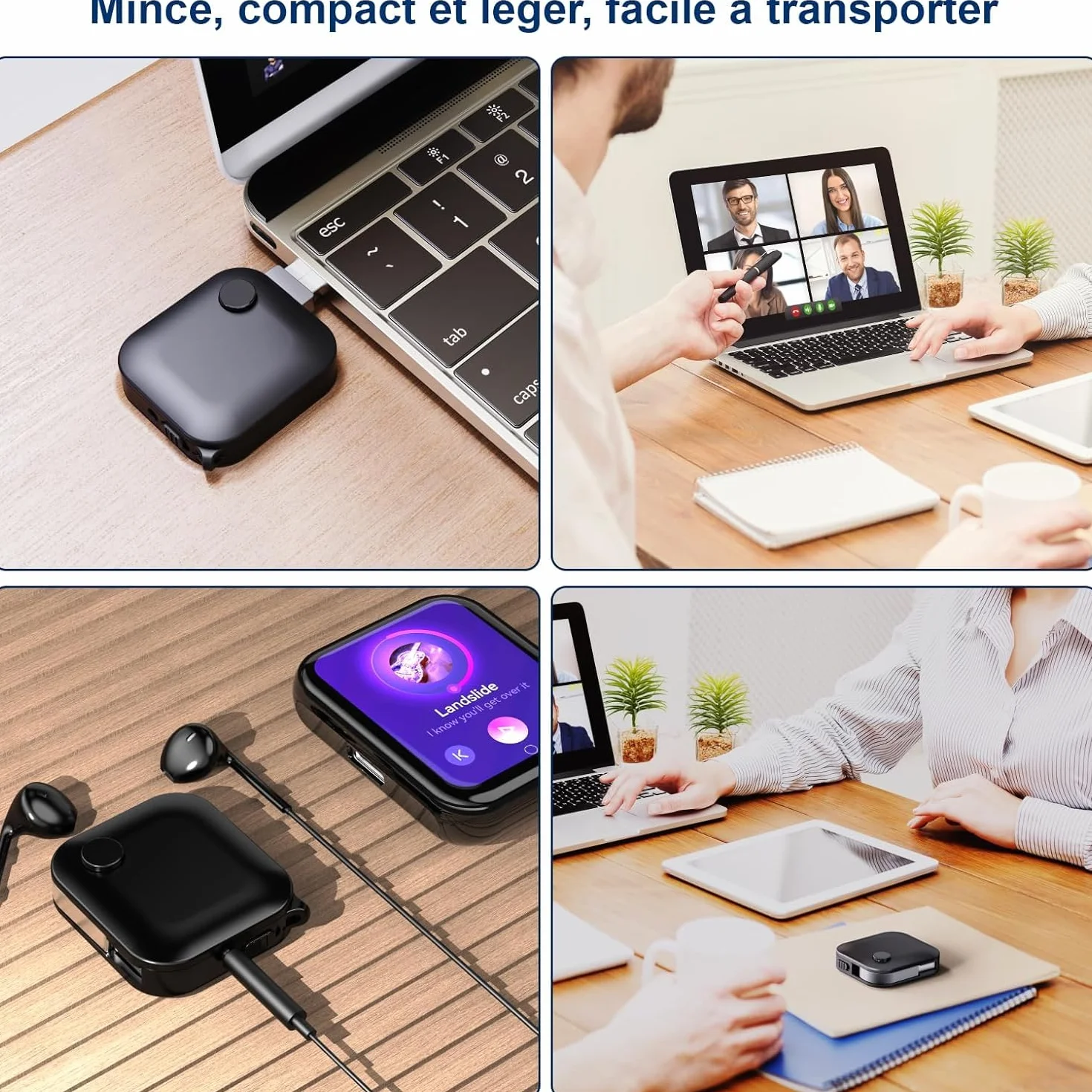 Grabadora de Voz Digital de 128 GB - Grabadora de Audio portátil con cancelación de Ruido, activación de Voz, grabación Ultra Red, reproducción integrada y Recargable a través de USB, Ideal