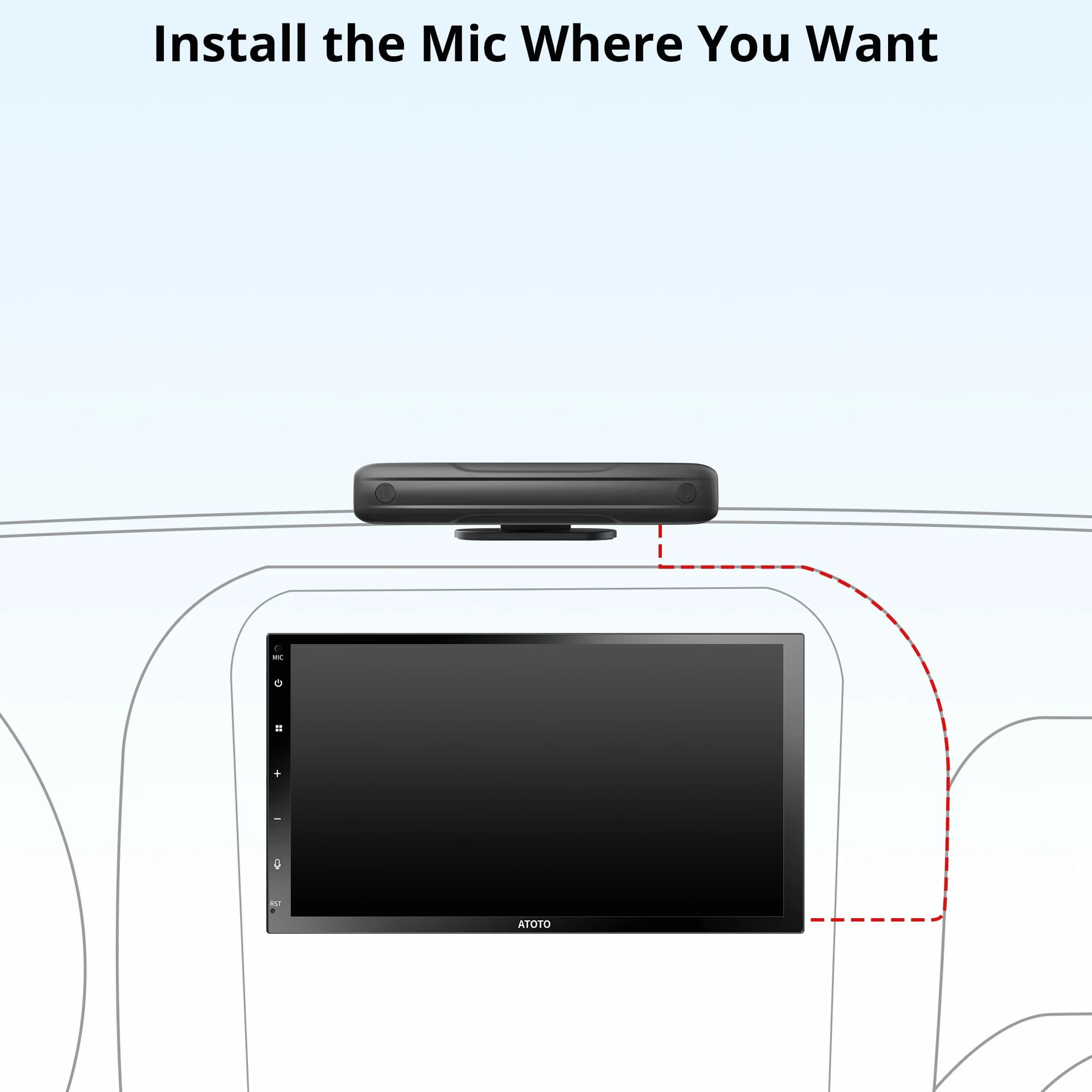 ATOTOZONE Micrófono dual AC-MIC20 con cancelación de ruido y reconocimiento de voz claro, transmisión de voz estable, diseño de silicona, solo compatible con la serie X10