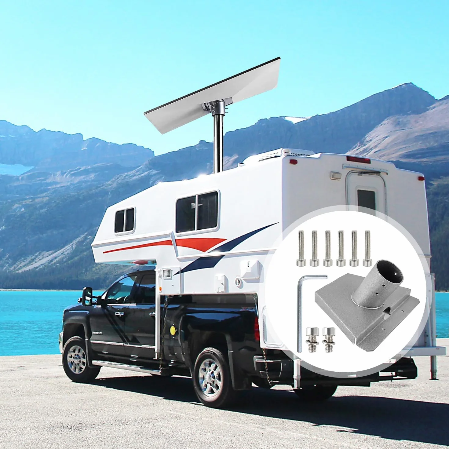 Soporte para Starlink Gen 3, Antena Internet Satelital, Kit de Montaje con Adaptador de Tubo y Base Fija