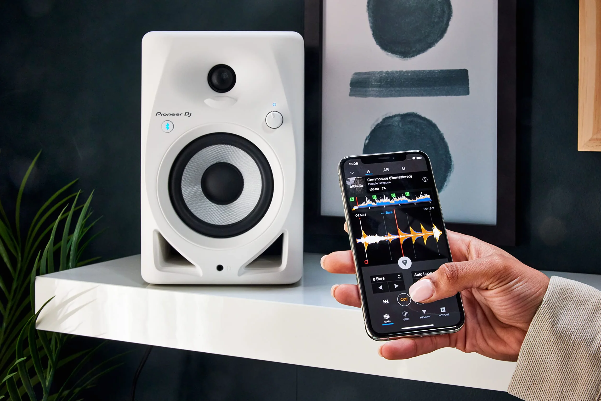 Pioneer DJ ® DM-40D-BT-W Sistema monitor de escritorio, Blanco, Bluetooth, Altavoz de 4''