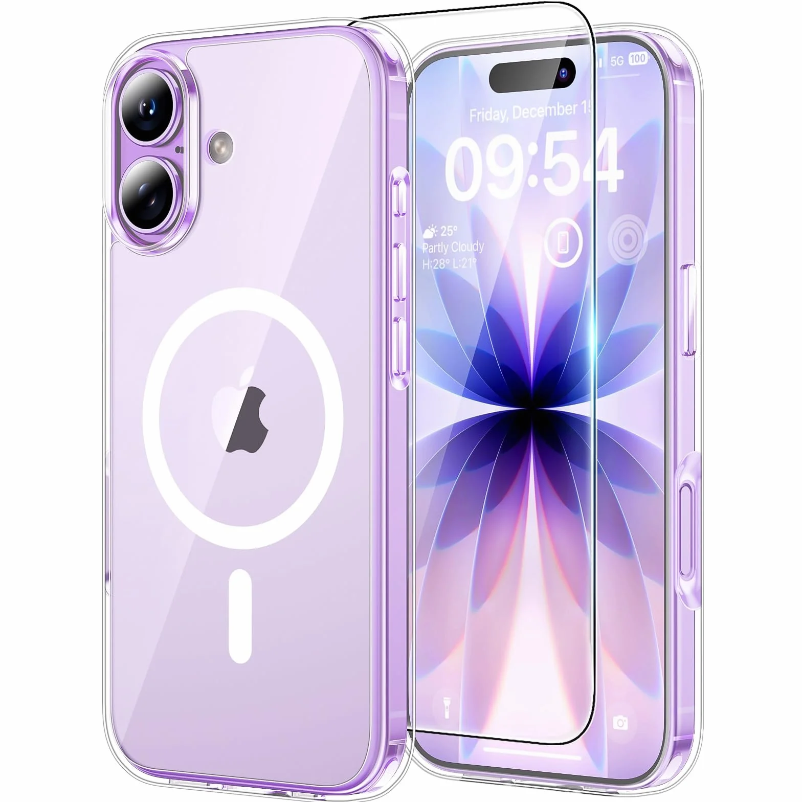 TAURI Funda para iPhone 17 6.3", Compatible with MagSafe [No Amarillea] con HD Protectores de Pantalla, [Protección de Grado 15 FT] Mejorada Protección Anti-Arañazos Case - Transparente