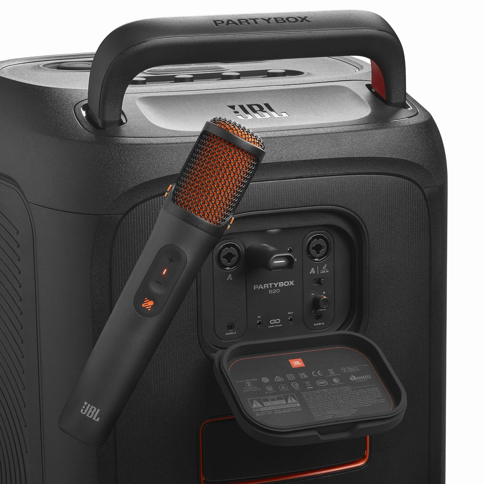 JBL EasySing Mics, 2 micrófonos de Karaoke inalámbricos con IA y eliminación de Voz en Tiempo Real y dongle PartyBox USB-C, Negro
