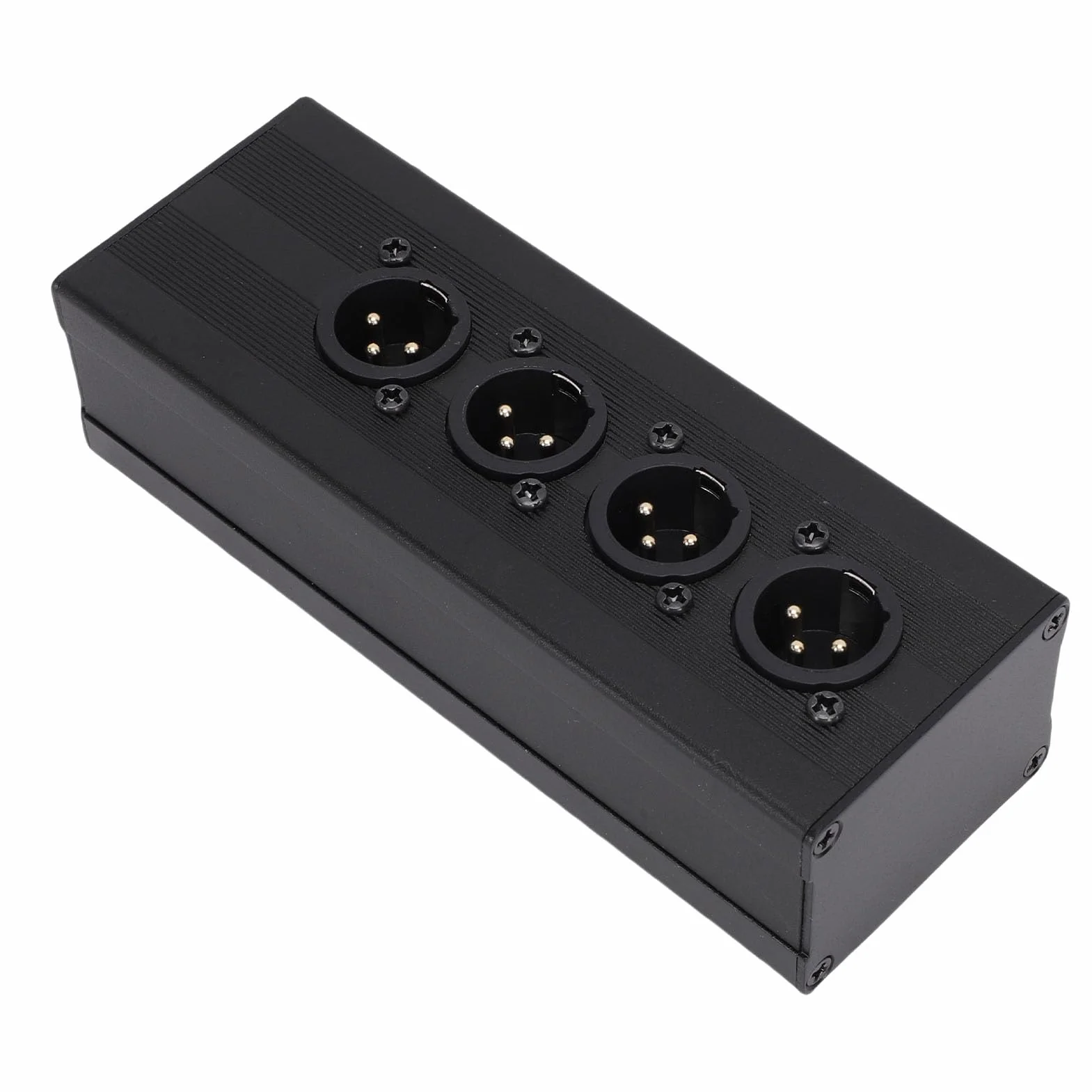 Topiky Caja Divisora ​​XLR de 3 Pines, 1 Hembra a 4 Macho, Conexión Paralela 1 en 4 Salidas, Convertidor Adaptador de Audio Balanceado para Mezclador de Micrófono, PA, Equ