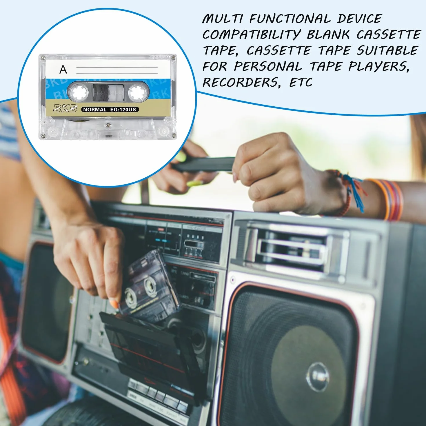 Casetes de Audio Vírgenes Pack de 5 Accesorios para Reproductores Grabación