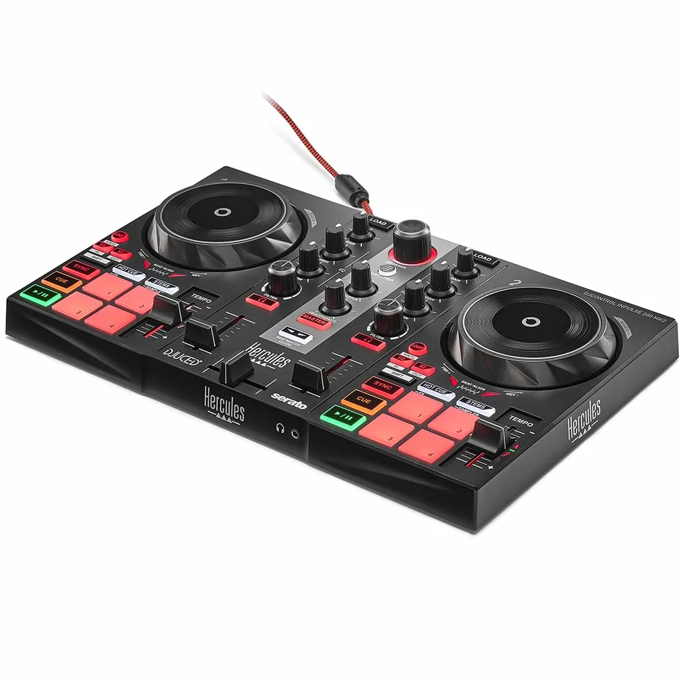 Hercules DJControl Inpulse 200 MK2 — Controlador DJ ideal para aprender a mezclar — Software y tutoriales incluidos.