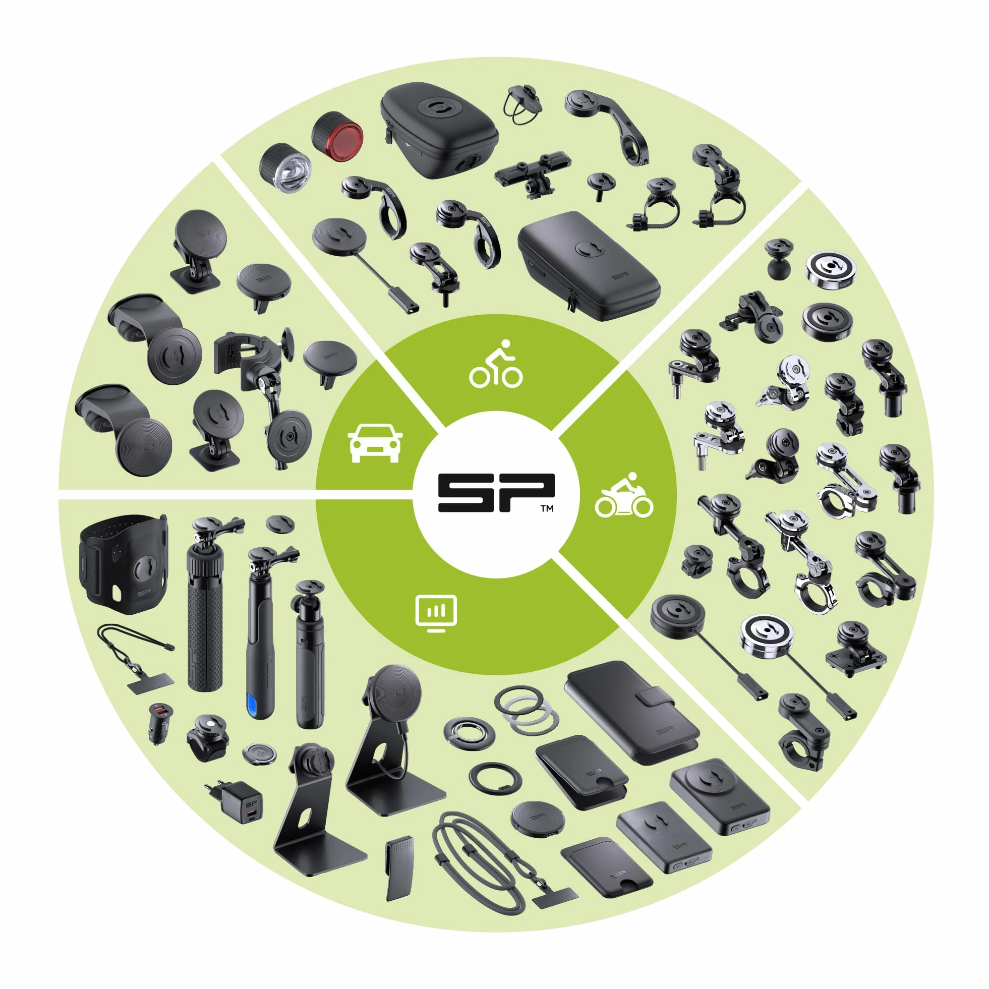 SP CONNECT Soporte para móvil de Moto con módulo antivibración | SPC+ | para iPhone 14/13 para Moto | ciclomotor | Accesorio para Todos los teléfonos Inteligentes como iPhone Samsung